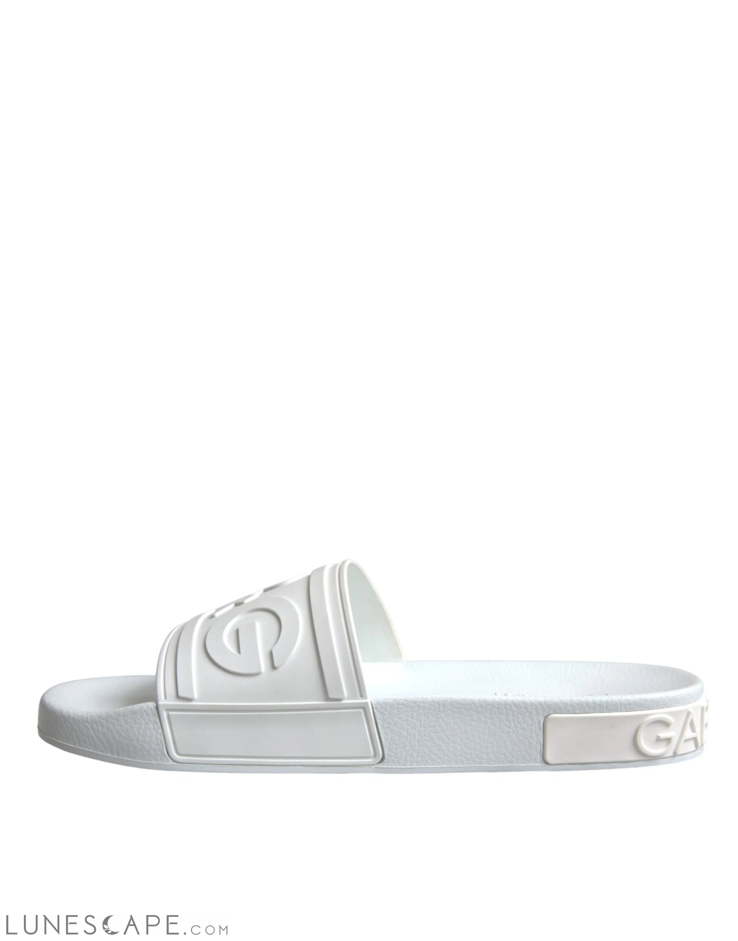 Dolce & Gabbana White Rubber Slides Sandals Beachwear Shoes LUNESCAPE