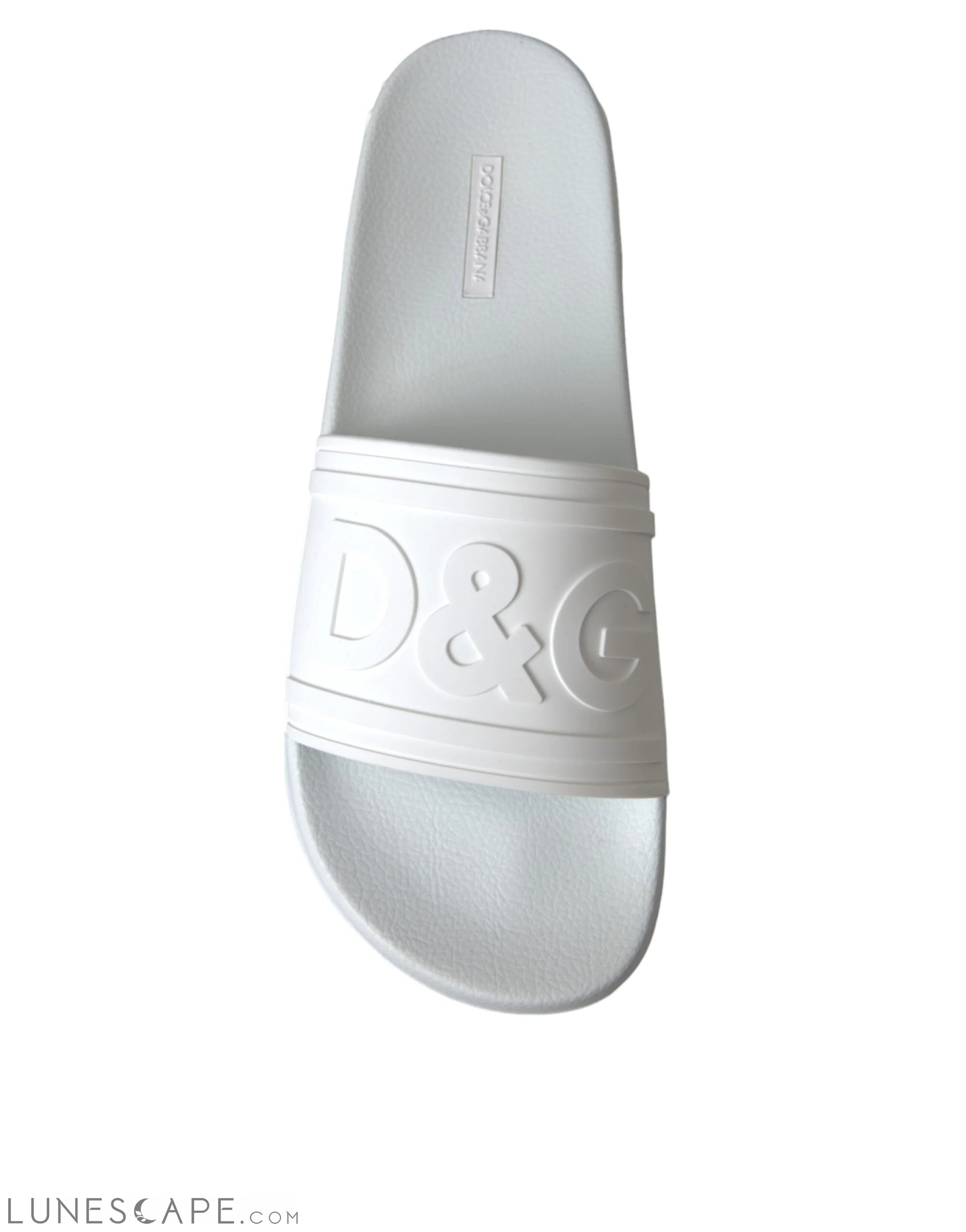 Dolce & Gabbana White Rubber Slides Sandals Beachwear Shoes LUNESCAPE