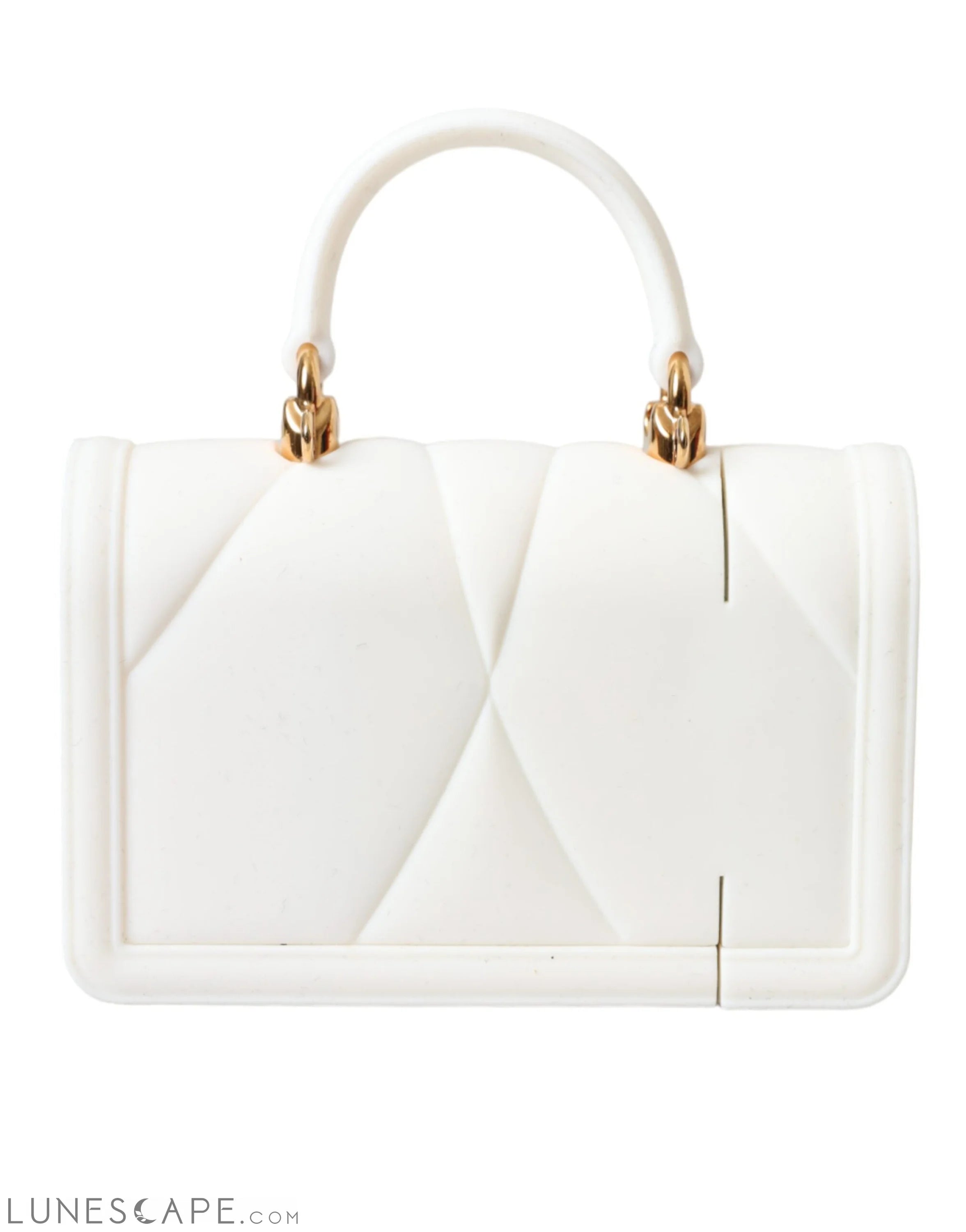 Dolce & Gabbana White Silicone Devotion Heart Cover Hand Bag Airpod Case LUNESCAPE