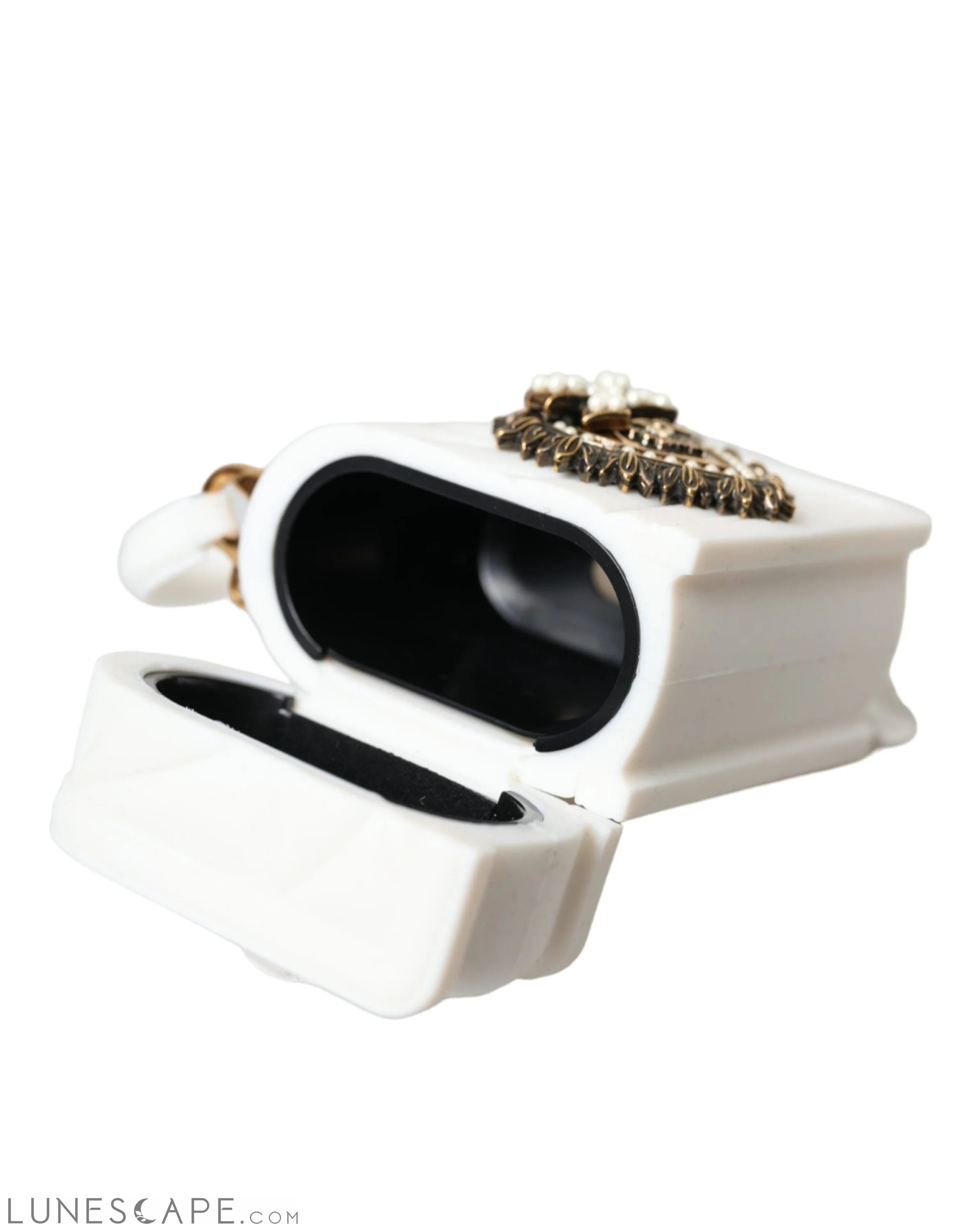 Dolce & Gabbana White Silicone Devotion Heart Cover Hand Bag Airpod Case LUNESCAPE