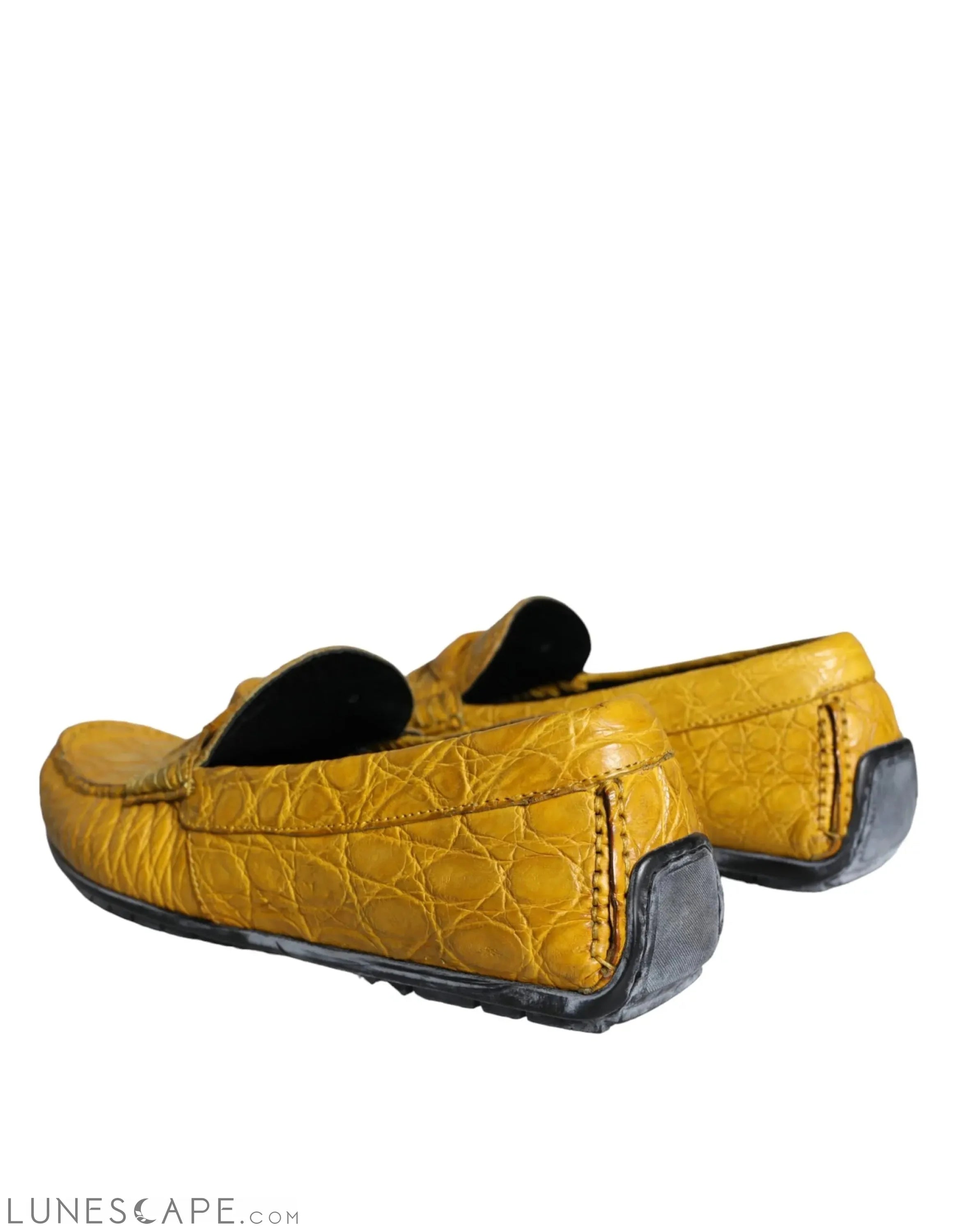 Dolce & Gabbana Yellow Leather Slip Mocassin Loafers Shoes LUNESCAPE