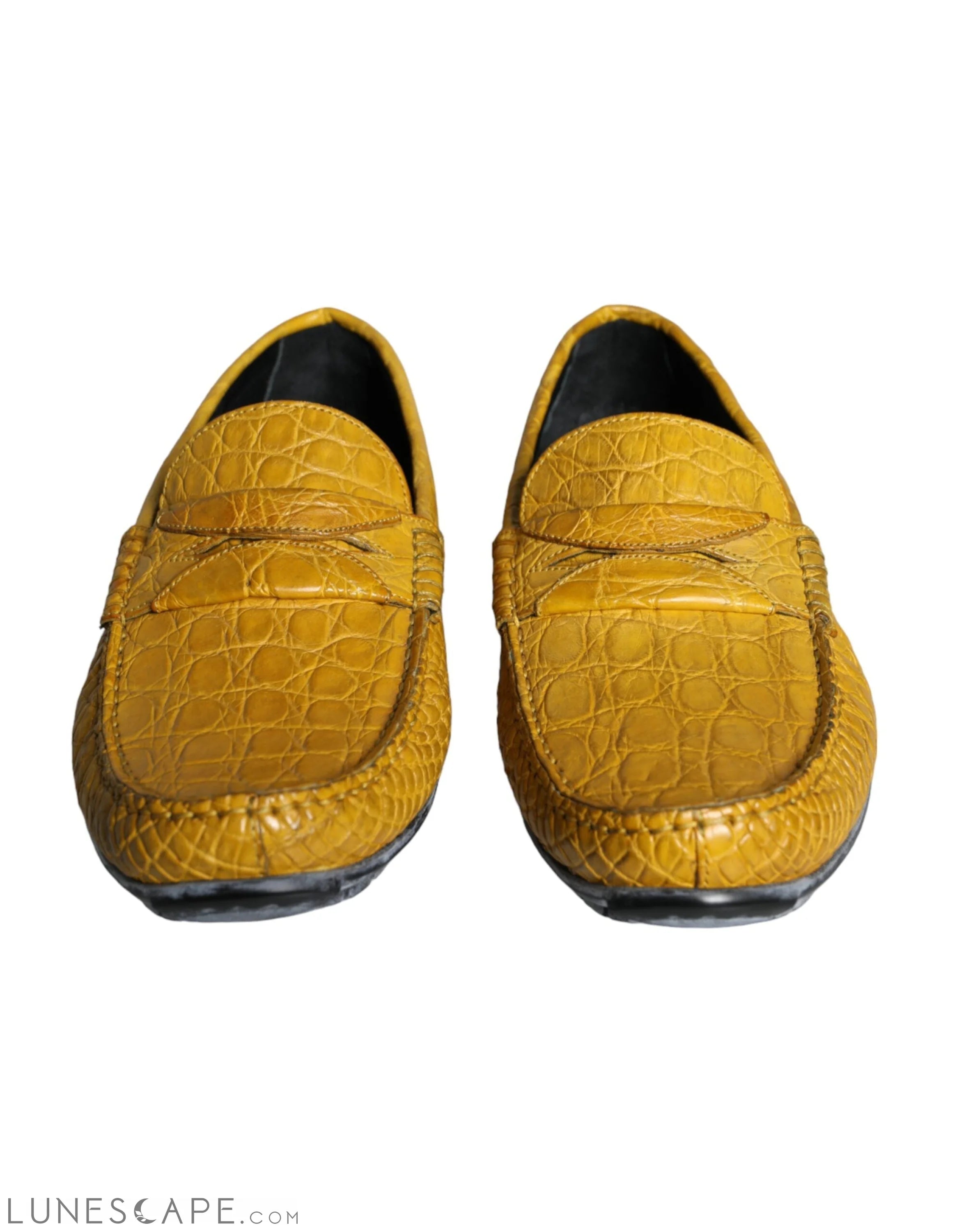 Dolce & Gabbana Yellow Leather Slip Mocassin Loafers Shoes LUNESCAPE