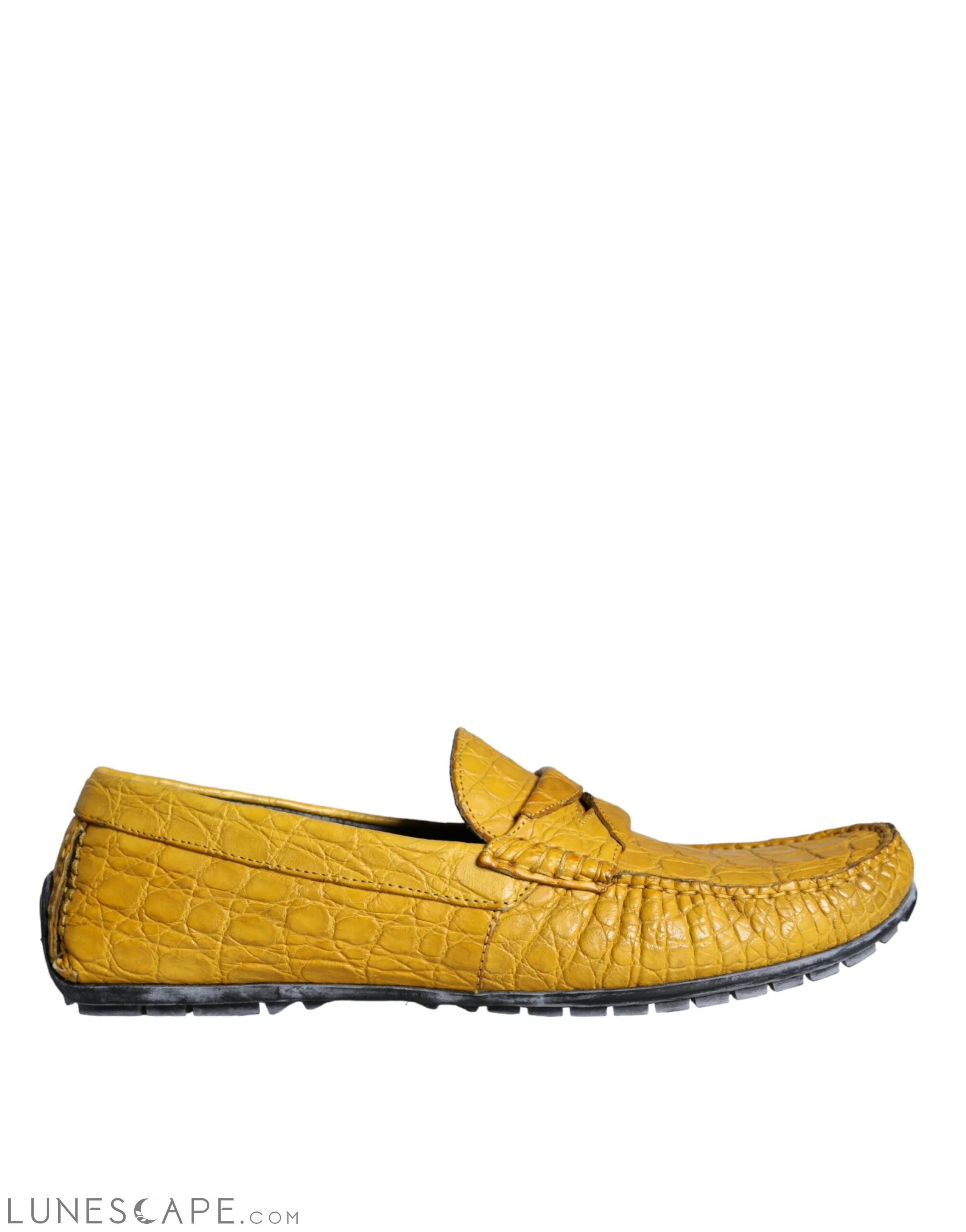 Dolce & Gabbana Yellow Leather Slip Mocassin Loafers Shoes LUNESCAPE