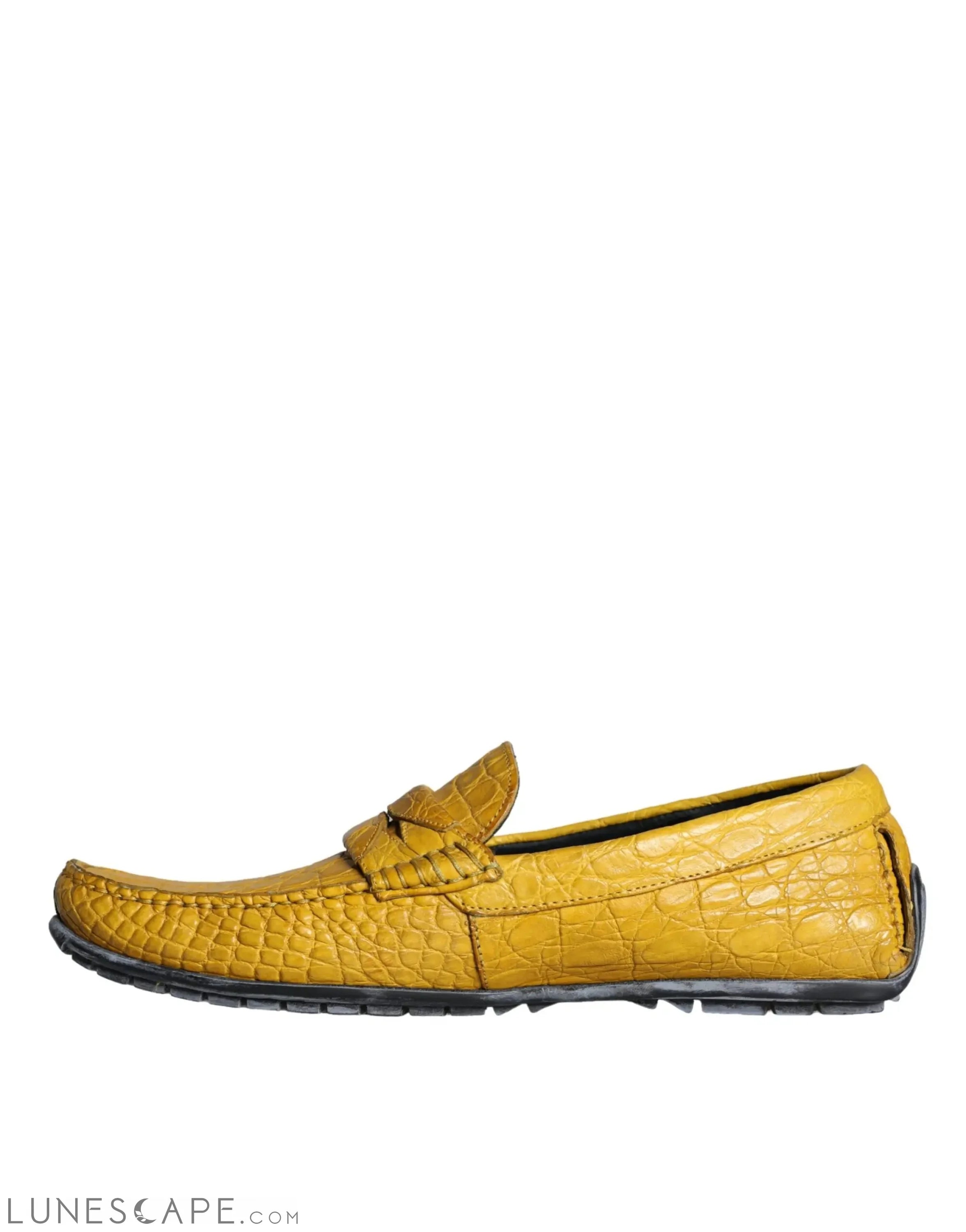 Dolce & Gabbana Yellow Leather Slip Mocassin Loafers Shoes LUNESCAPE