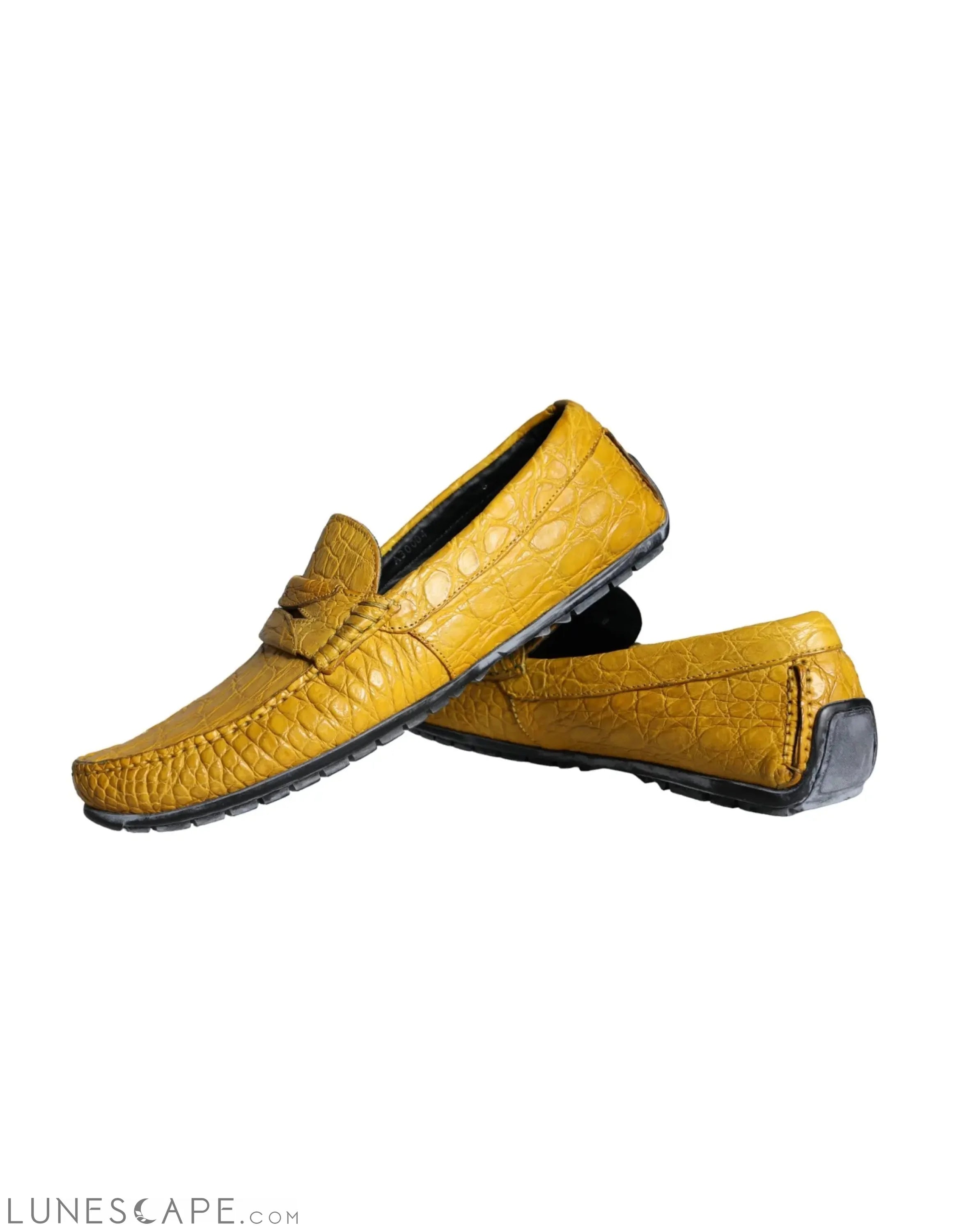 Dolce & Gabbana Yellow Leather Slip Mocassin Loafers Shoes LUNESCAPE