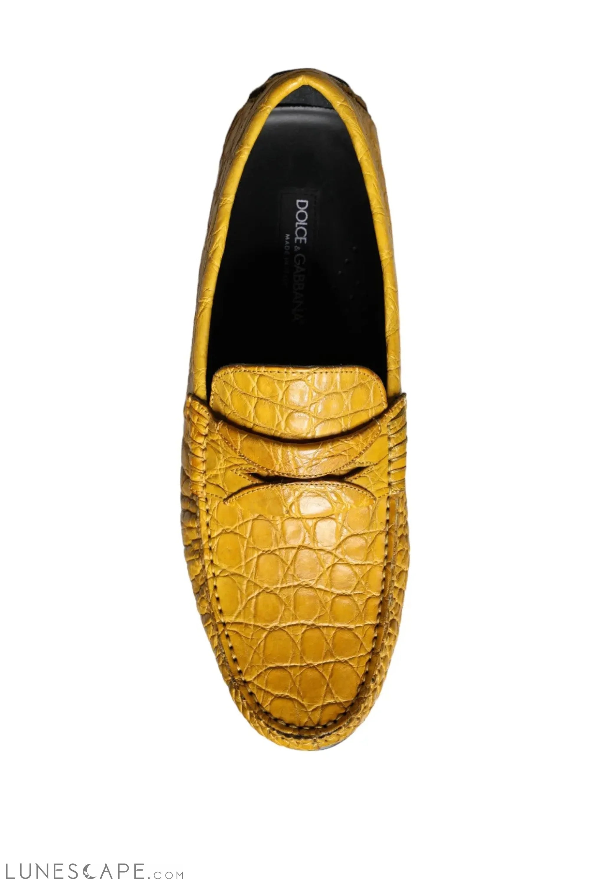 Dolce & Gabbana Yellow Leather Slip Mocassin Loafers Shoes LUNESCAPE