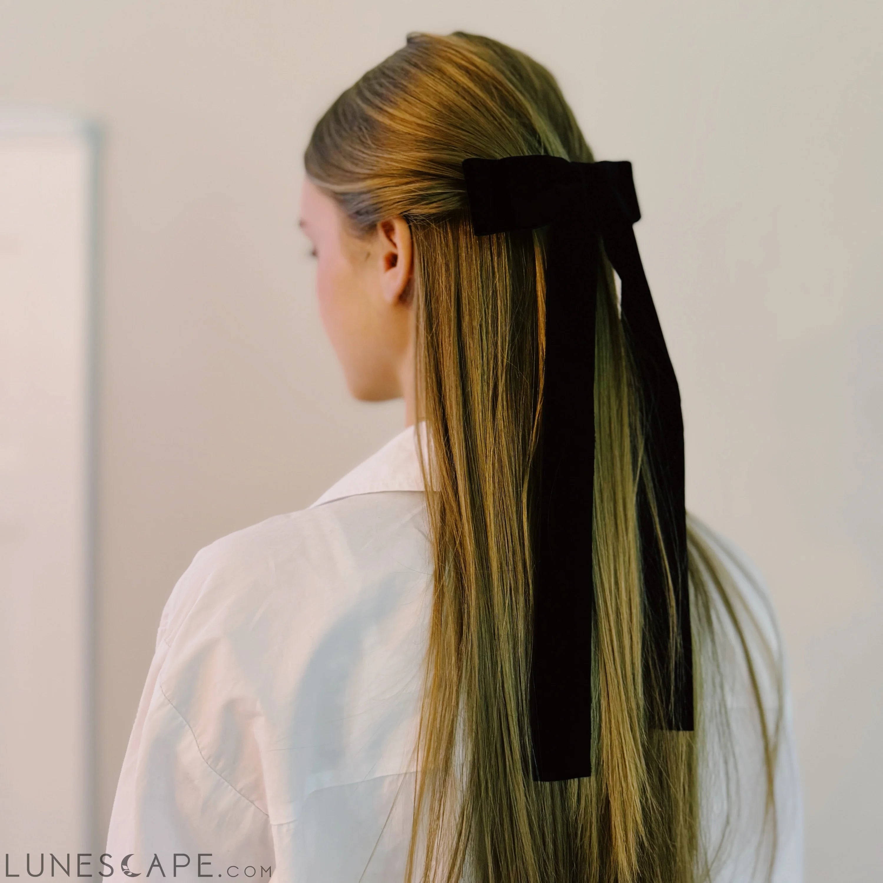 Double Fold Artisan Velvet Bow Hair Clip LUNESCAPE