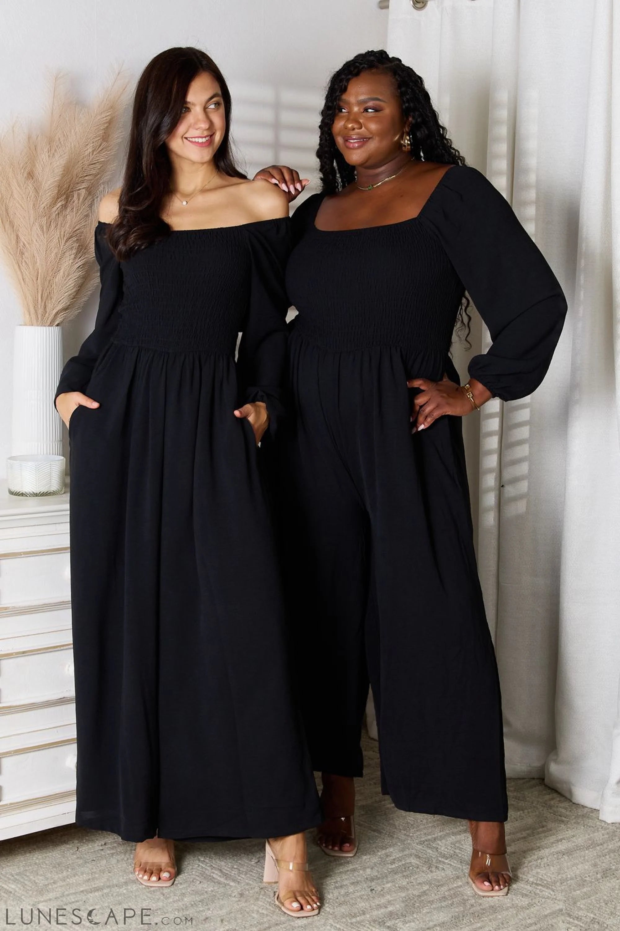 Double Take Square Neck Jumpsuit with Pockets LUNESCAPE