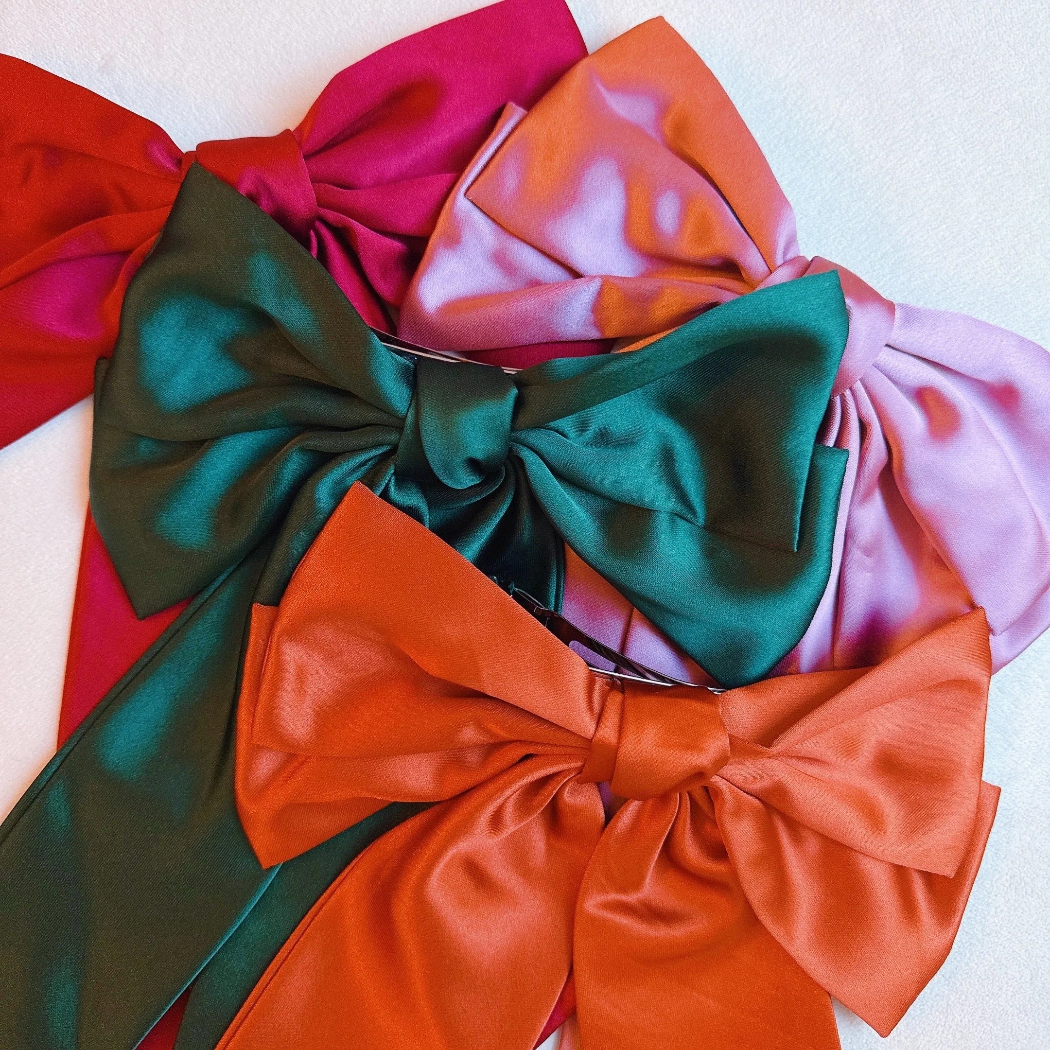 Doubled Satin Bow Hair Clip LUNESCAPE