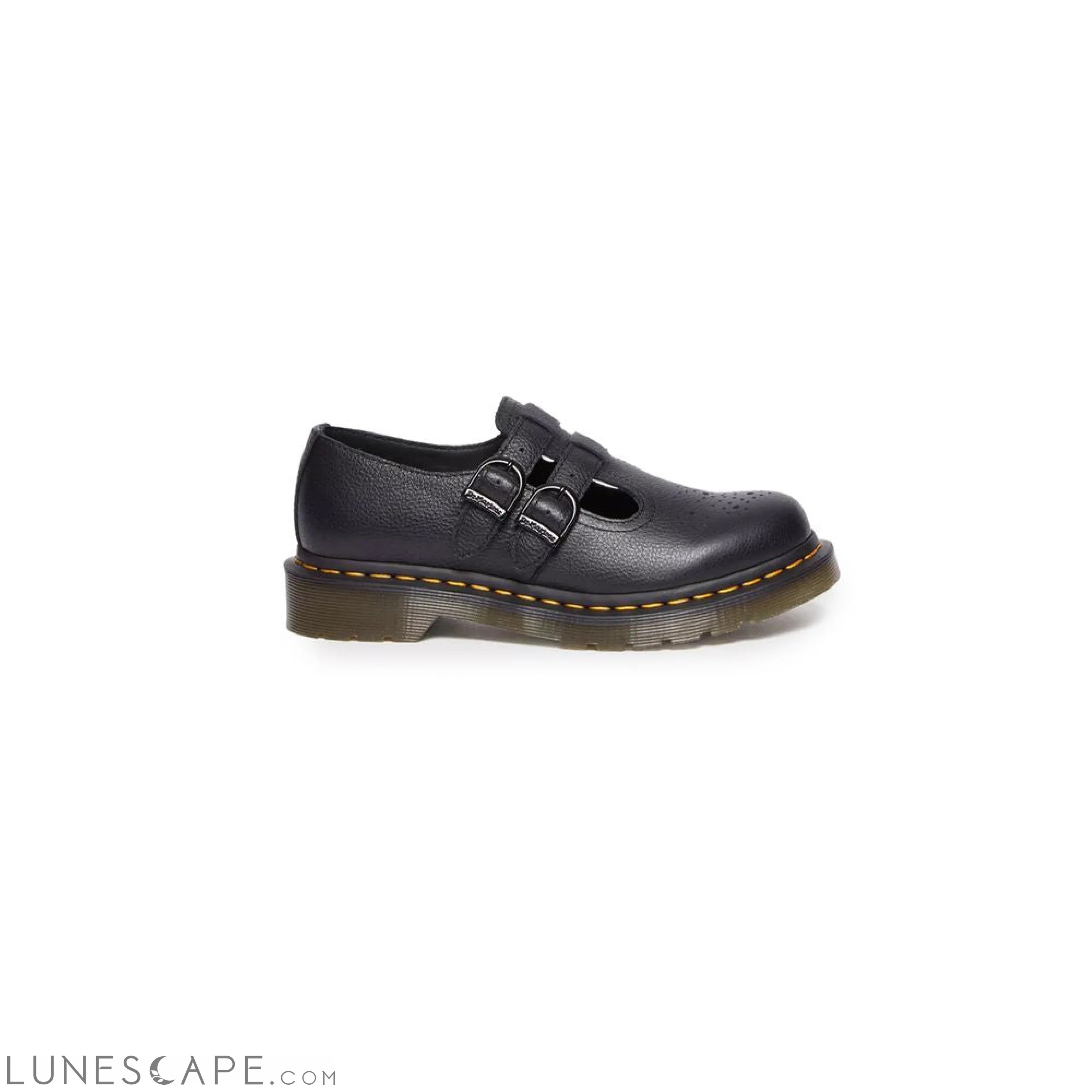 Dr. Martens Black Leather Flat Shoe