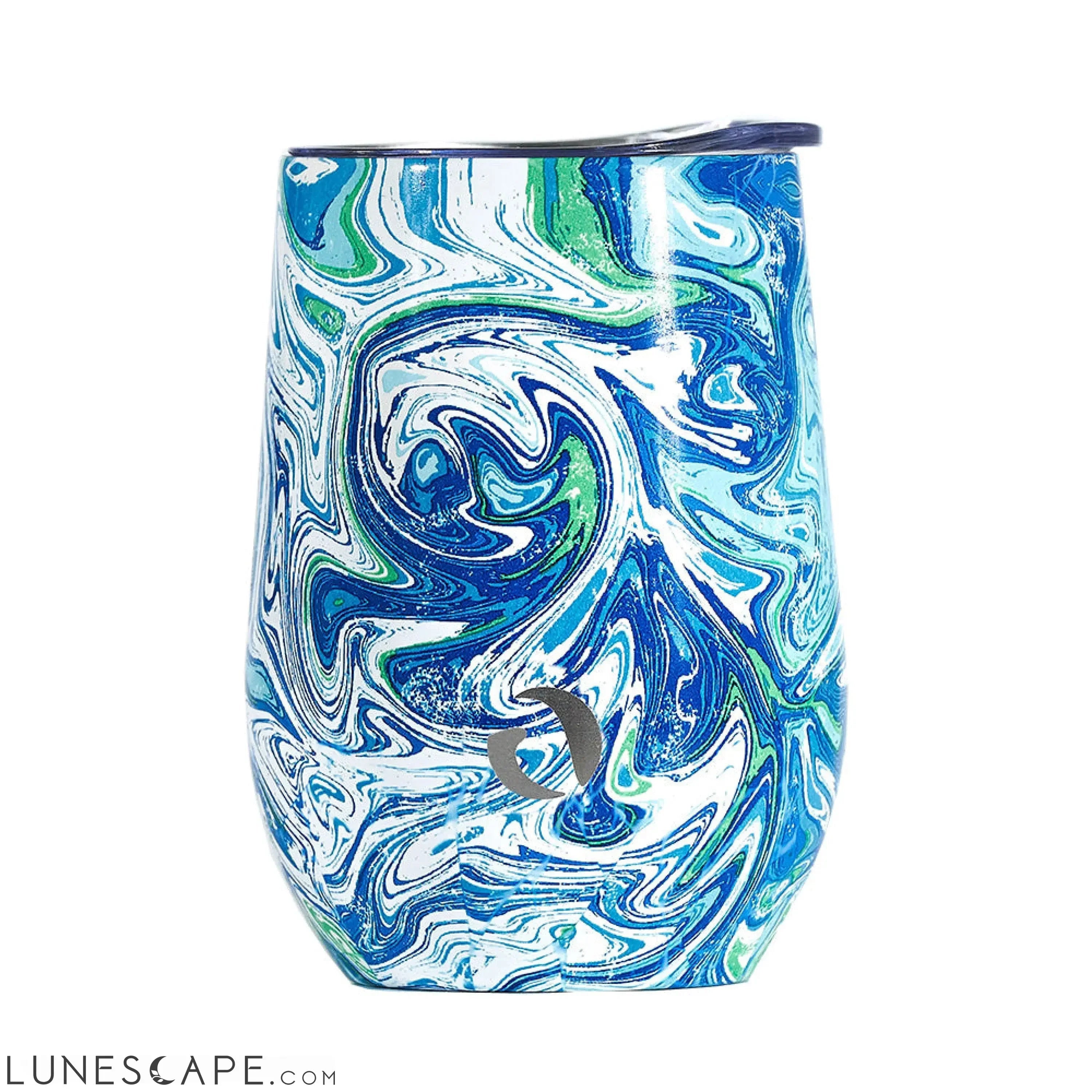 DRINCO® 12oz Insulated Wine Tumbler Glass (Venice Swirl) LUNESCAPE