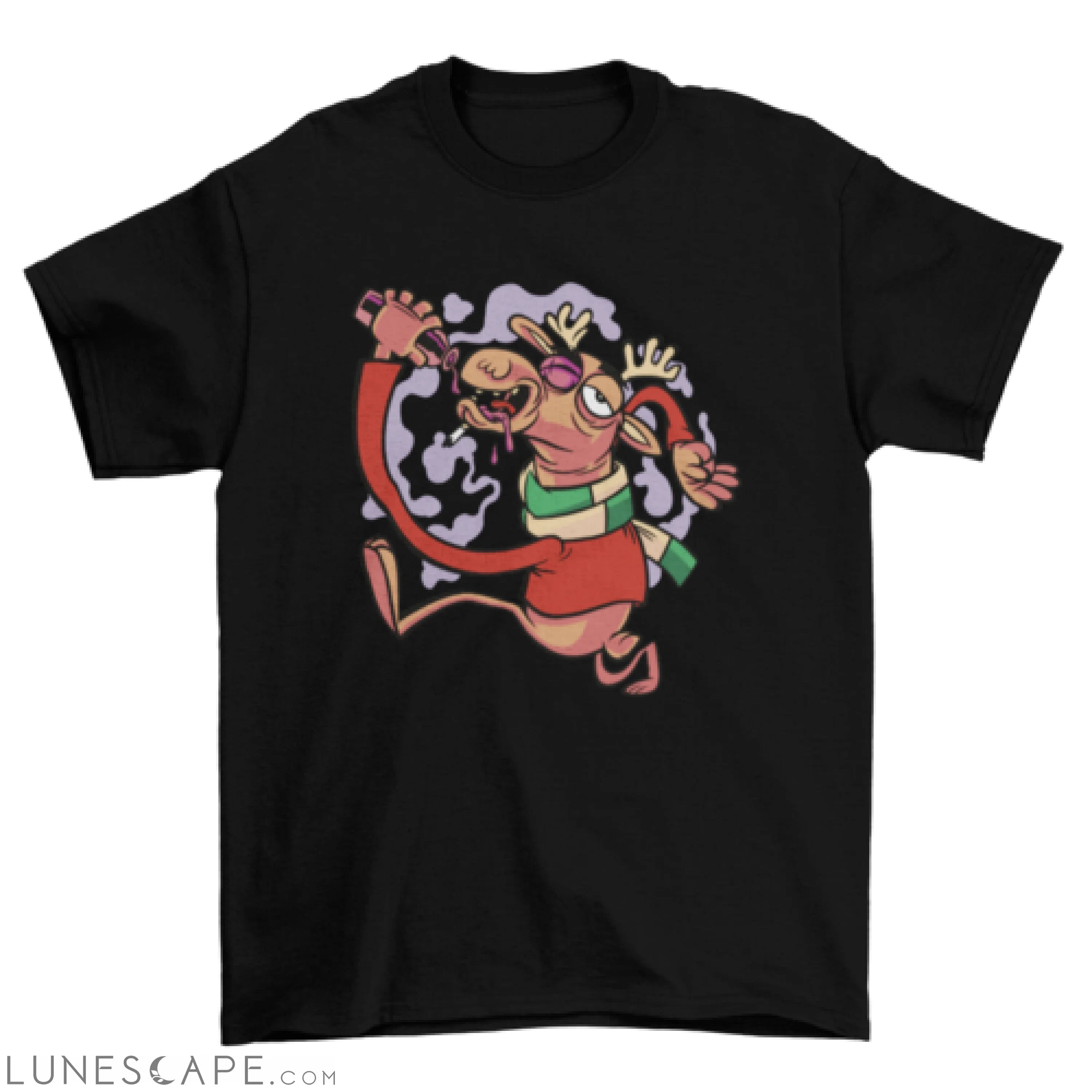 Drunk Christmas reindeer t-shirt LUNESCAPE