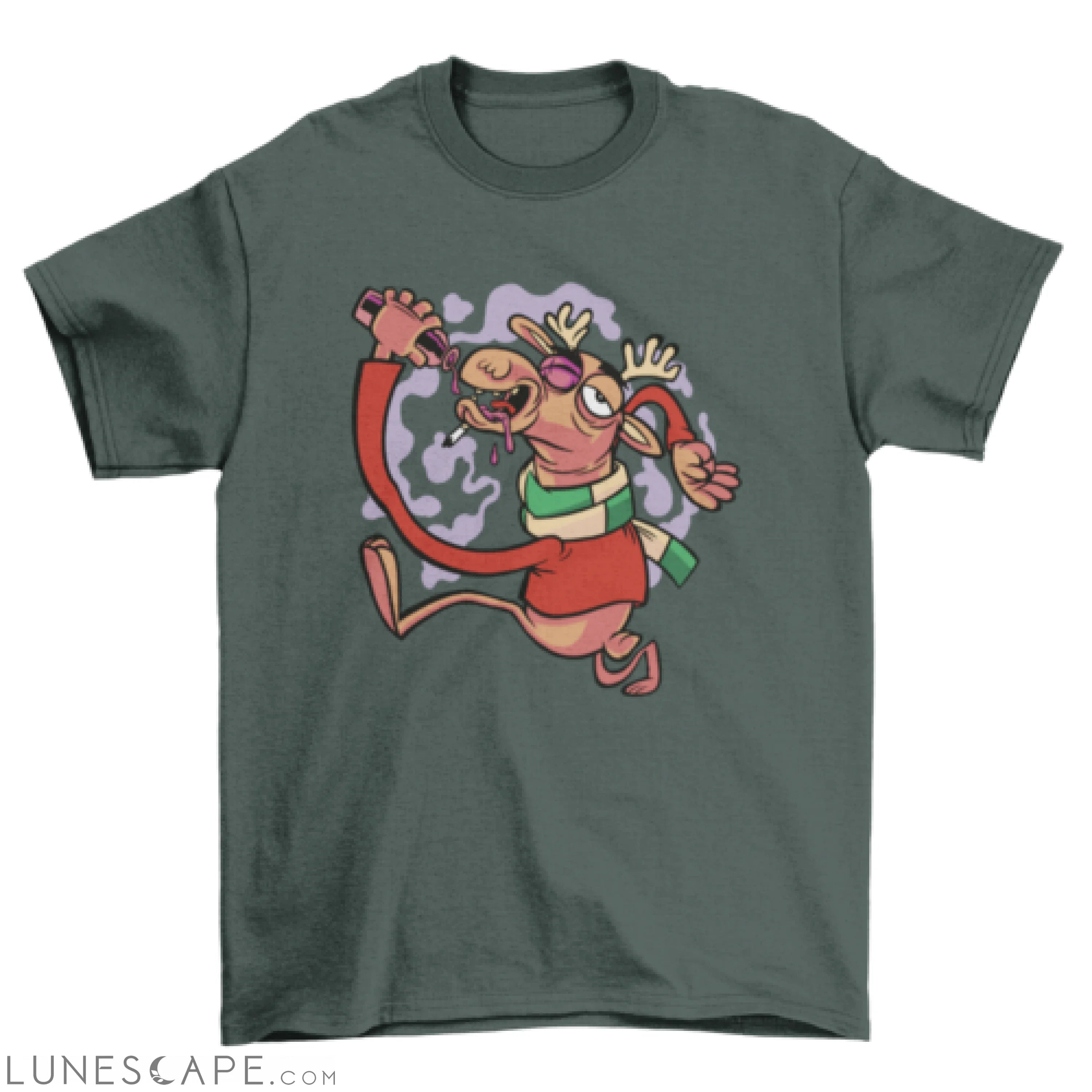 Drunk Christmas reindeer t-shirt LUNESCAPE