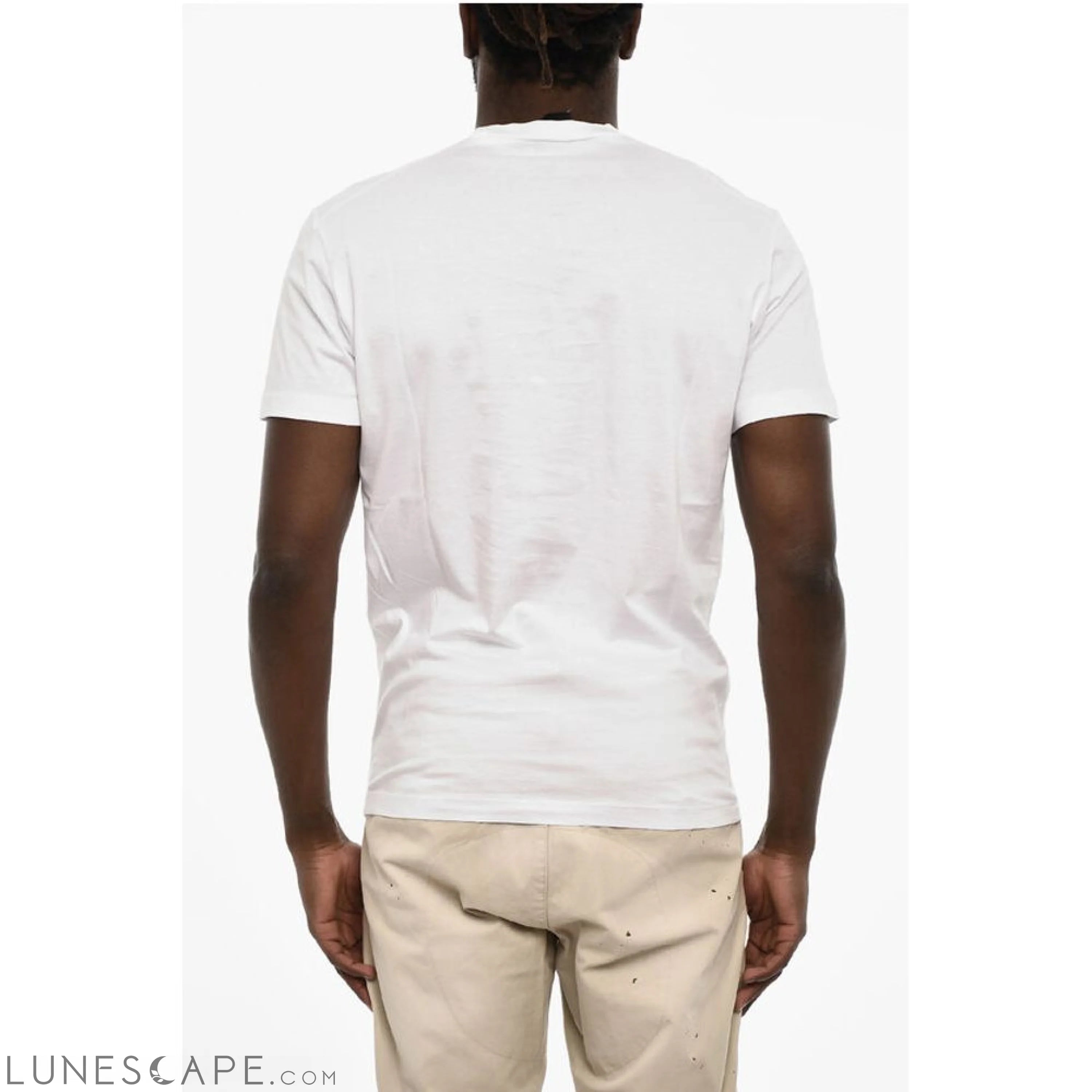 Dsquared² Cotton Crew-neck T-shirt with Frontal Maxi Print LUNESCAPE