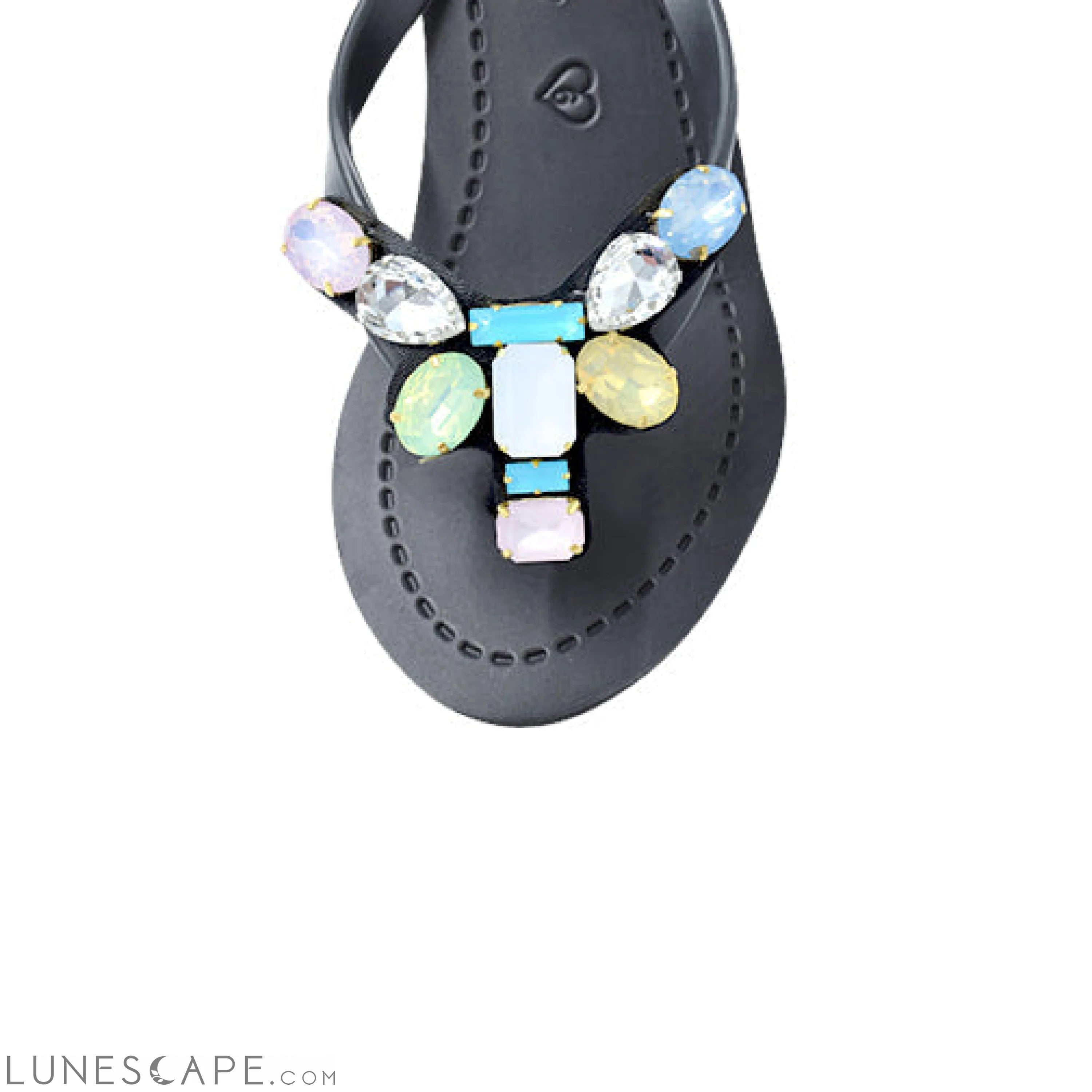 Dumbo - Colorful Crystal Rhinestone Women's High Wedge Flip Flop Sandal LUNESCAPE