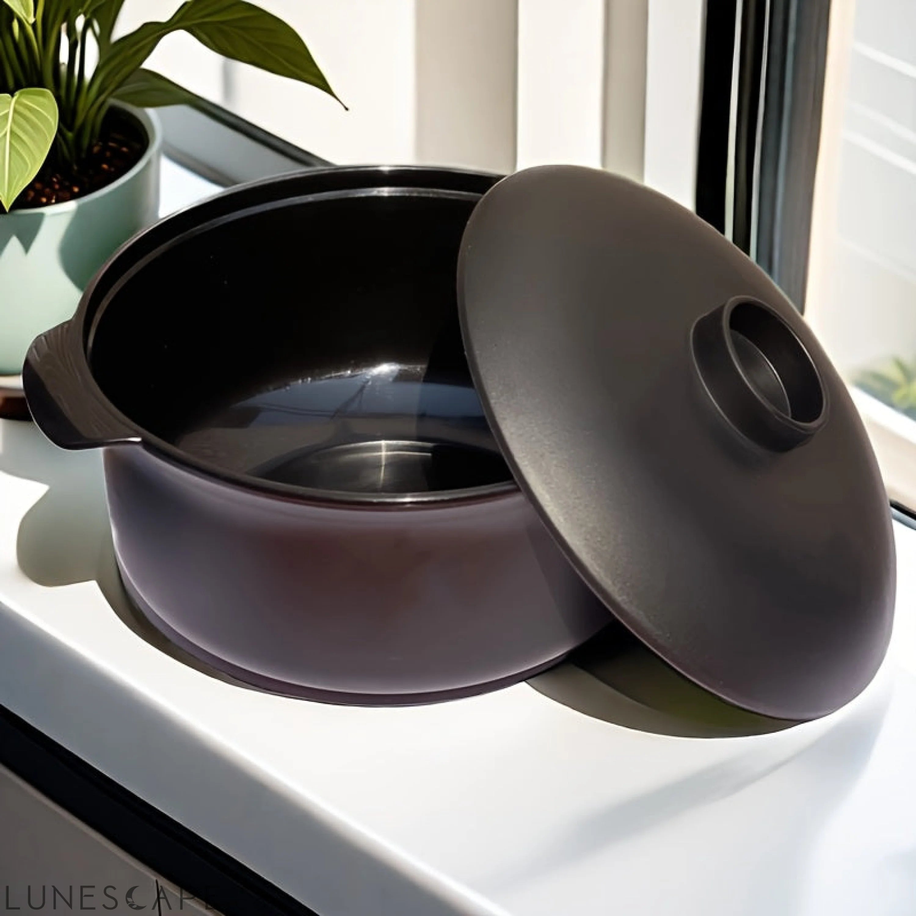 Durable NonSlip Microwave Safe Salad Bowl with Lid LUNESCAPE