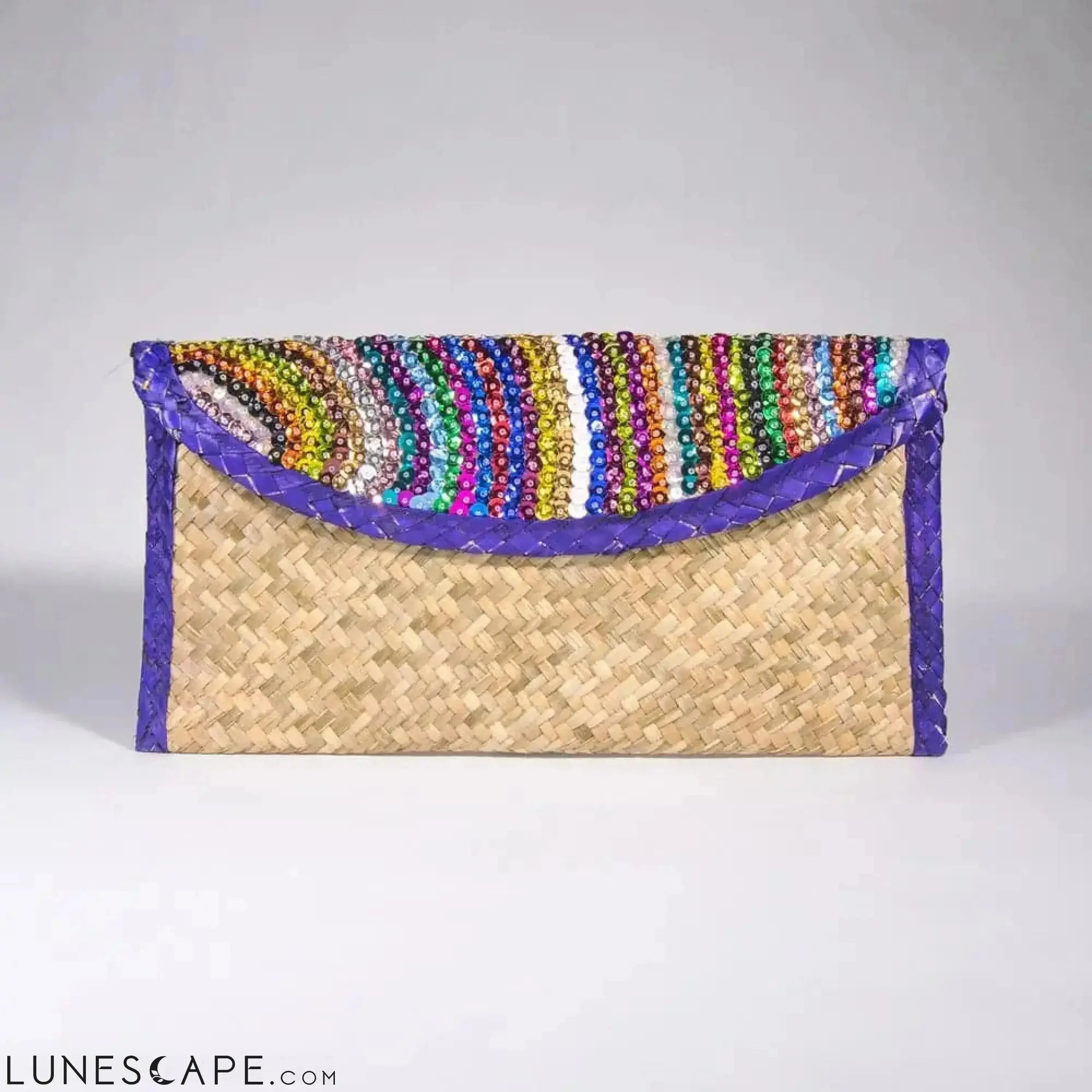 Eco-friendly Clutch Bag with Sequin Stripes LUNESCAPE