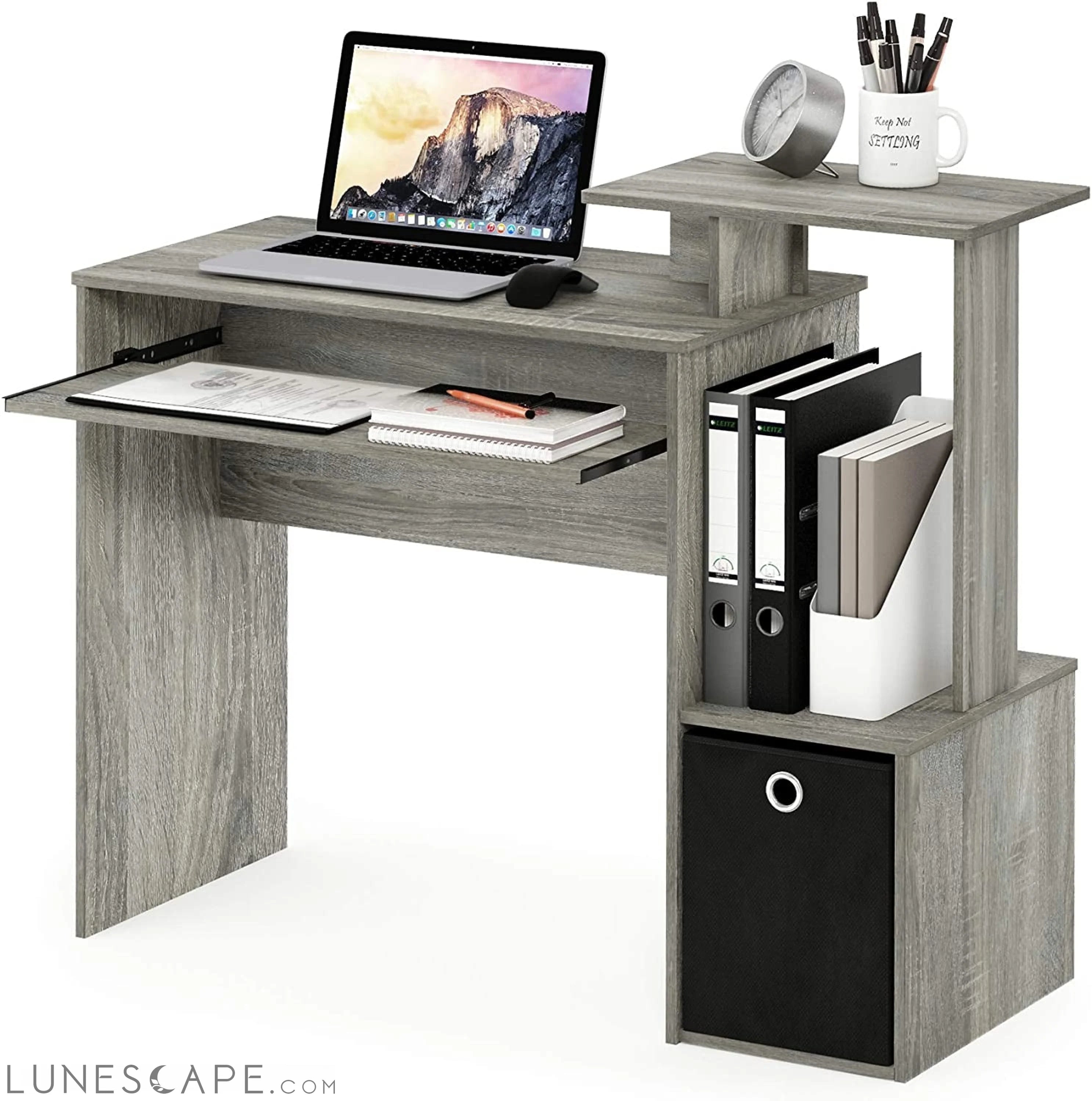Econ Multipurpose Home Office Computer Writing Desk, French Oak Grey LUNESCAPE