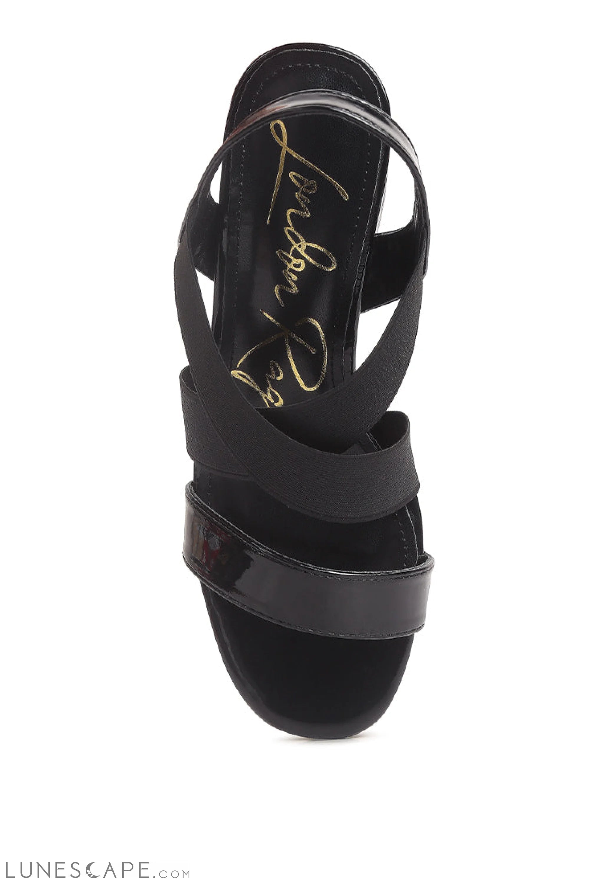 Elastic Straps Block Heel Sandals LUNESCAPE