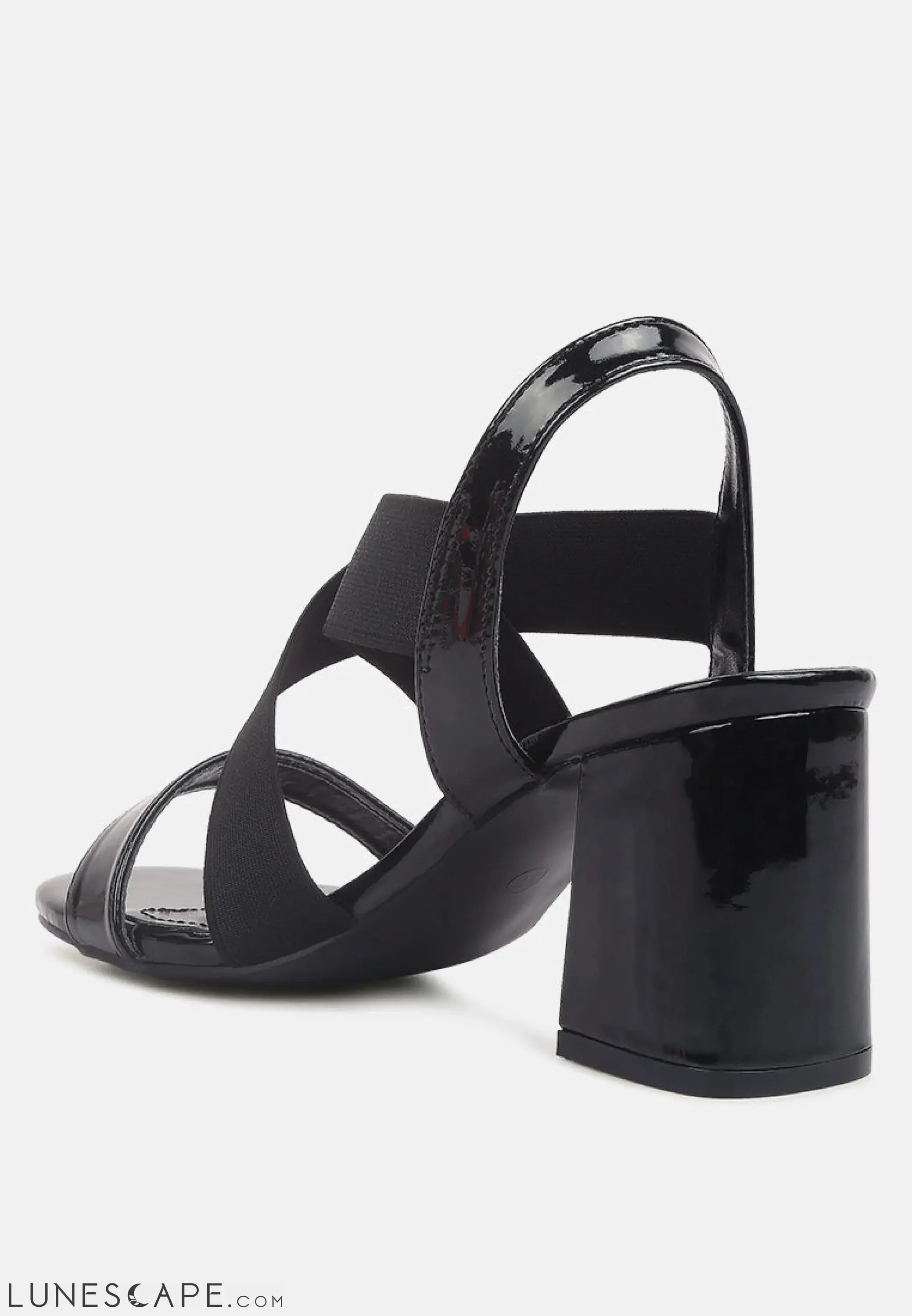 Elastic Straps Block Heel Sandals LUNESCAPE