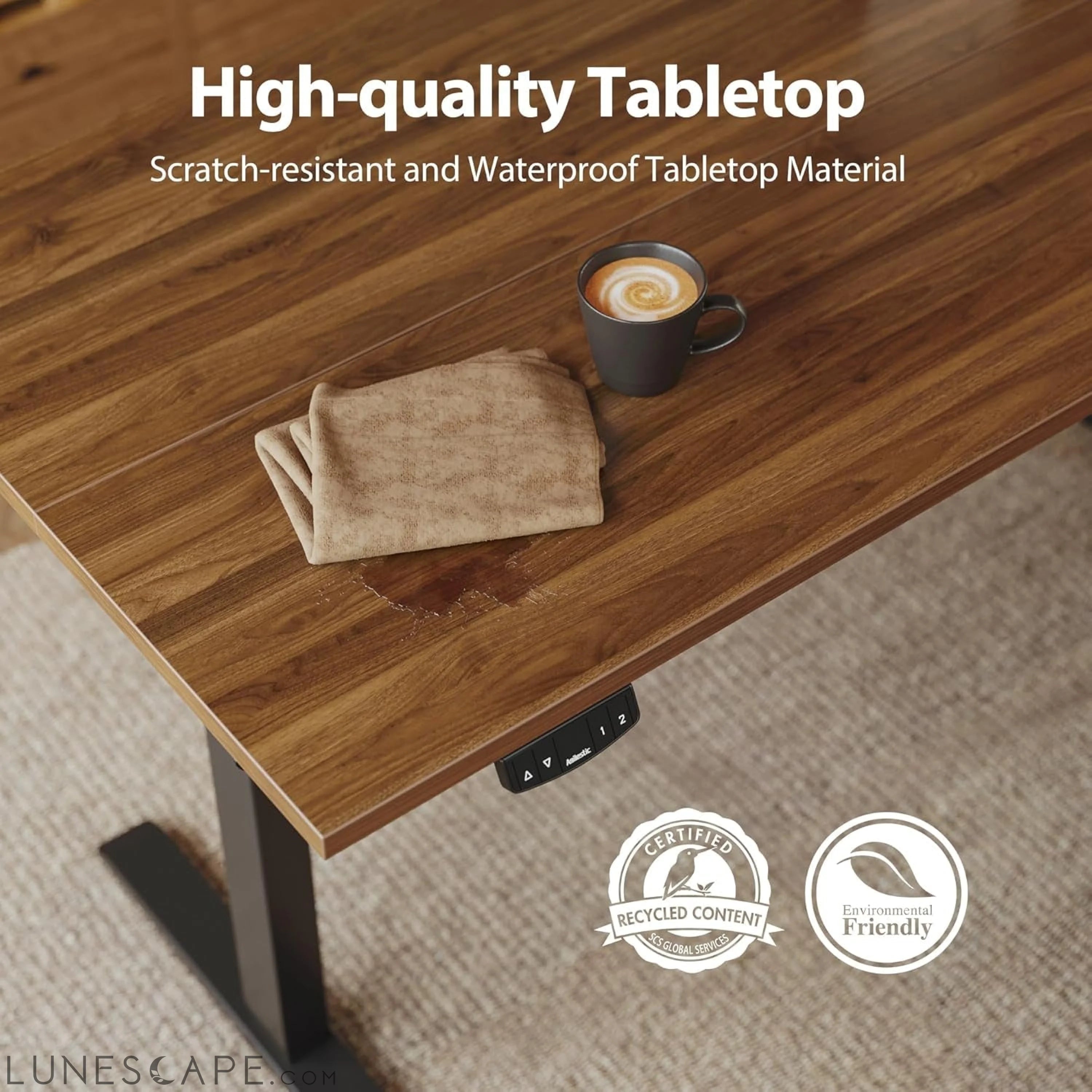 Electric Standing Desk, 48 X 24 Inches Height Adjustable Desk, Sit LUNESCAPE