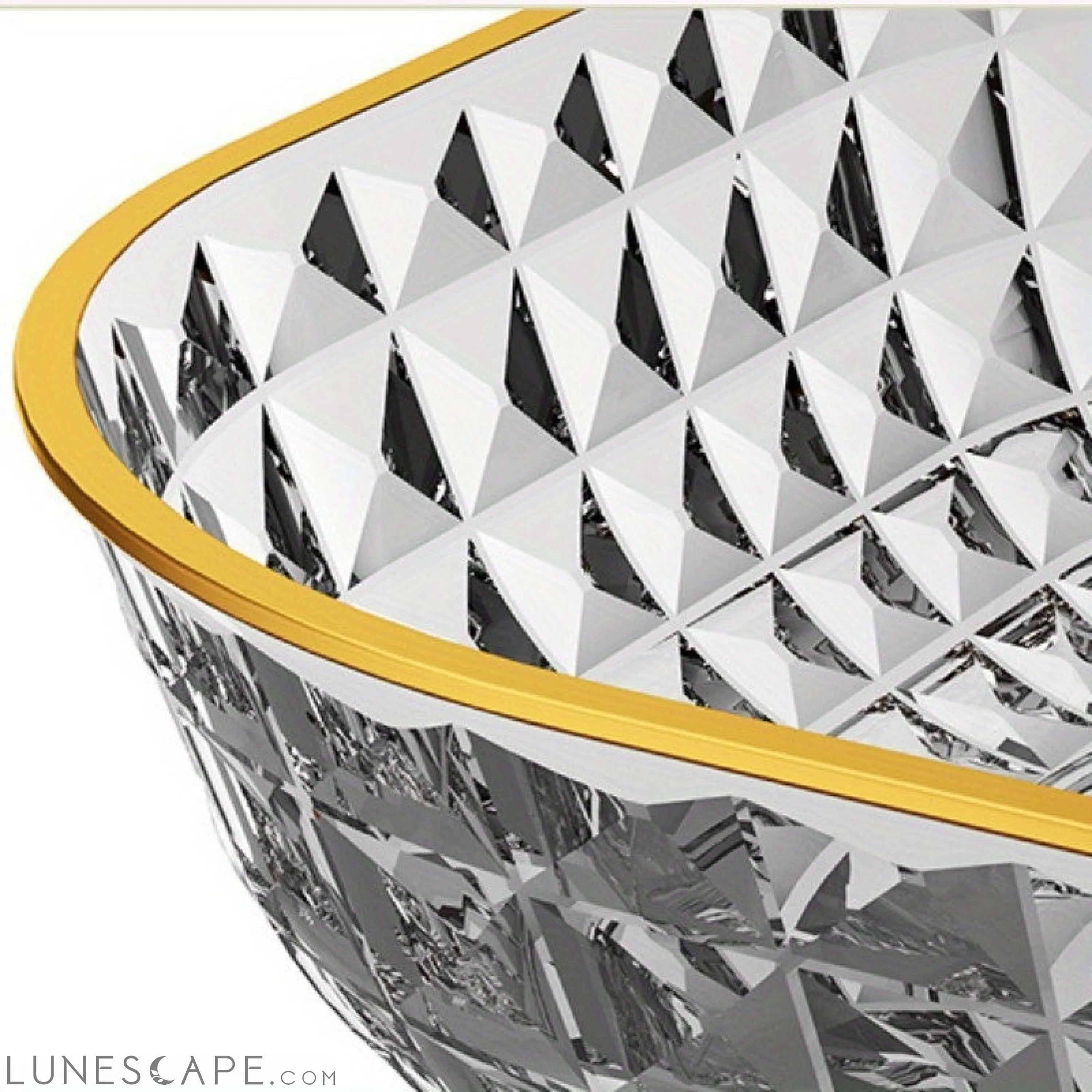 Elegant 4Piece Fruit and Dessert Bowl Set with Gold Rim LUNESCAPE