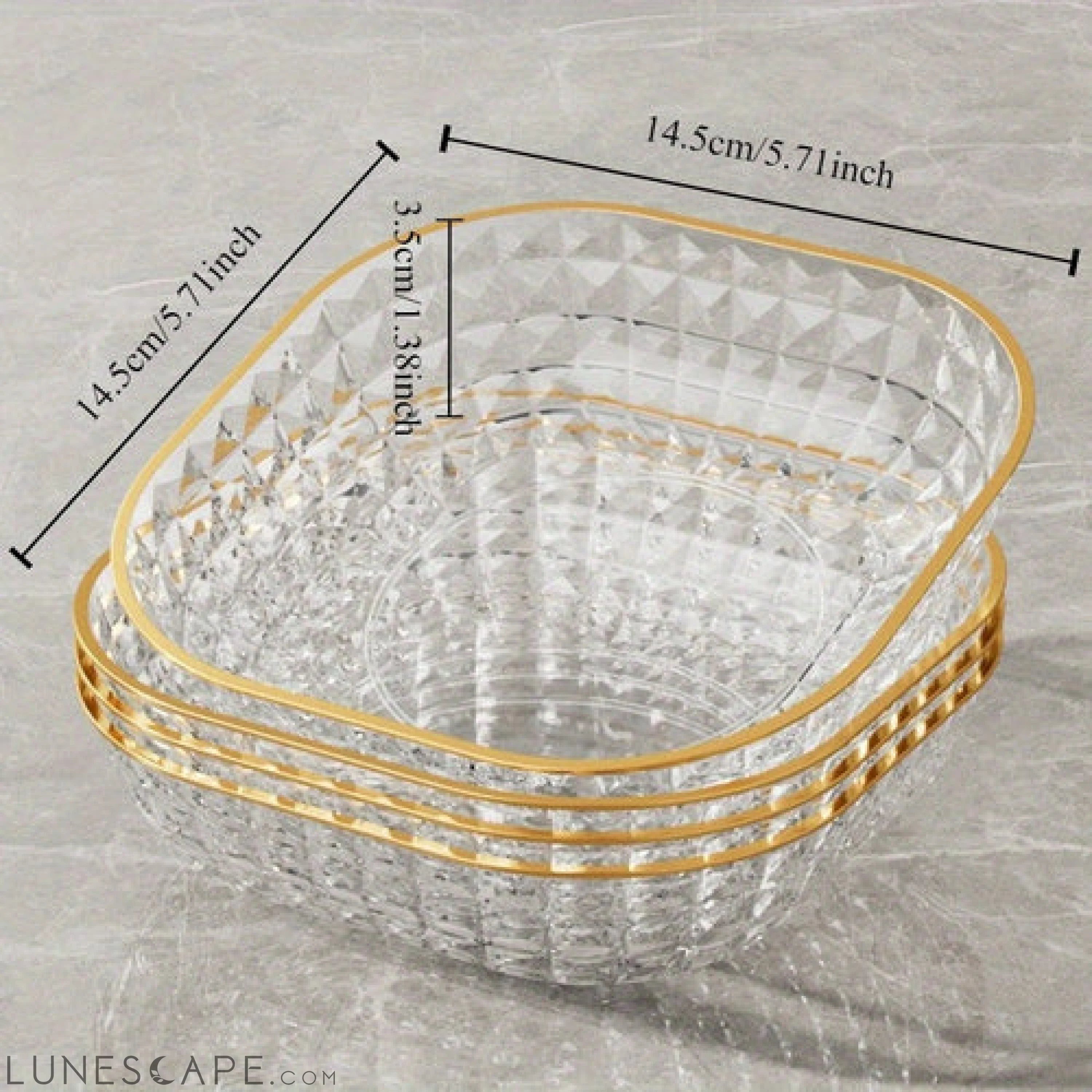 Elegant 4Piece Fruit and Dessert Bowl Set with Gold Rim LUNESCAPE