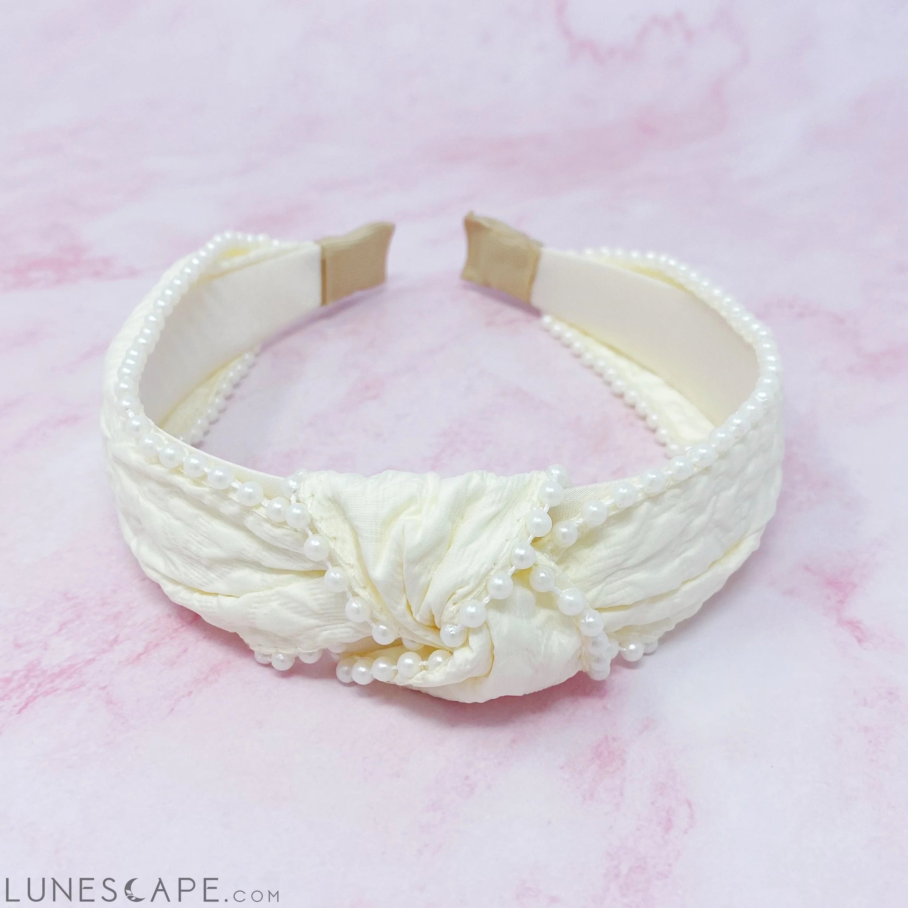 Elegant Knot Pearl Embellished Headband LUNESCAPE