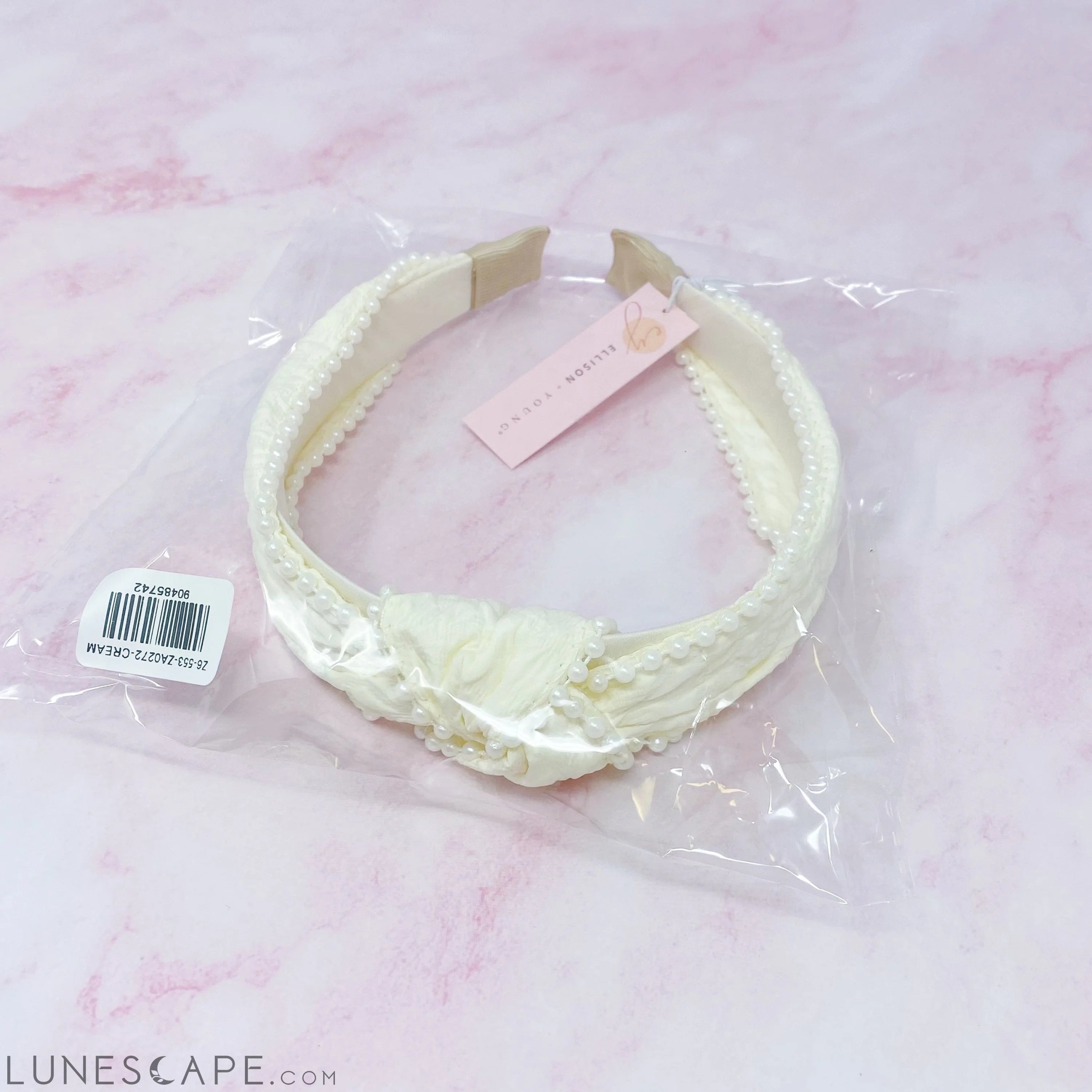 Elegant Knot Pearl Embellished Headband LUNESCAPE