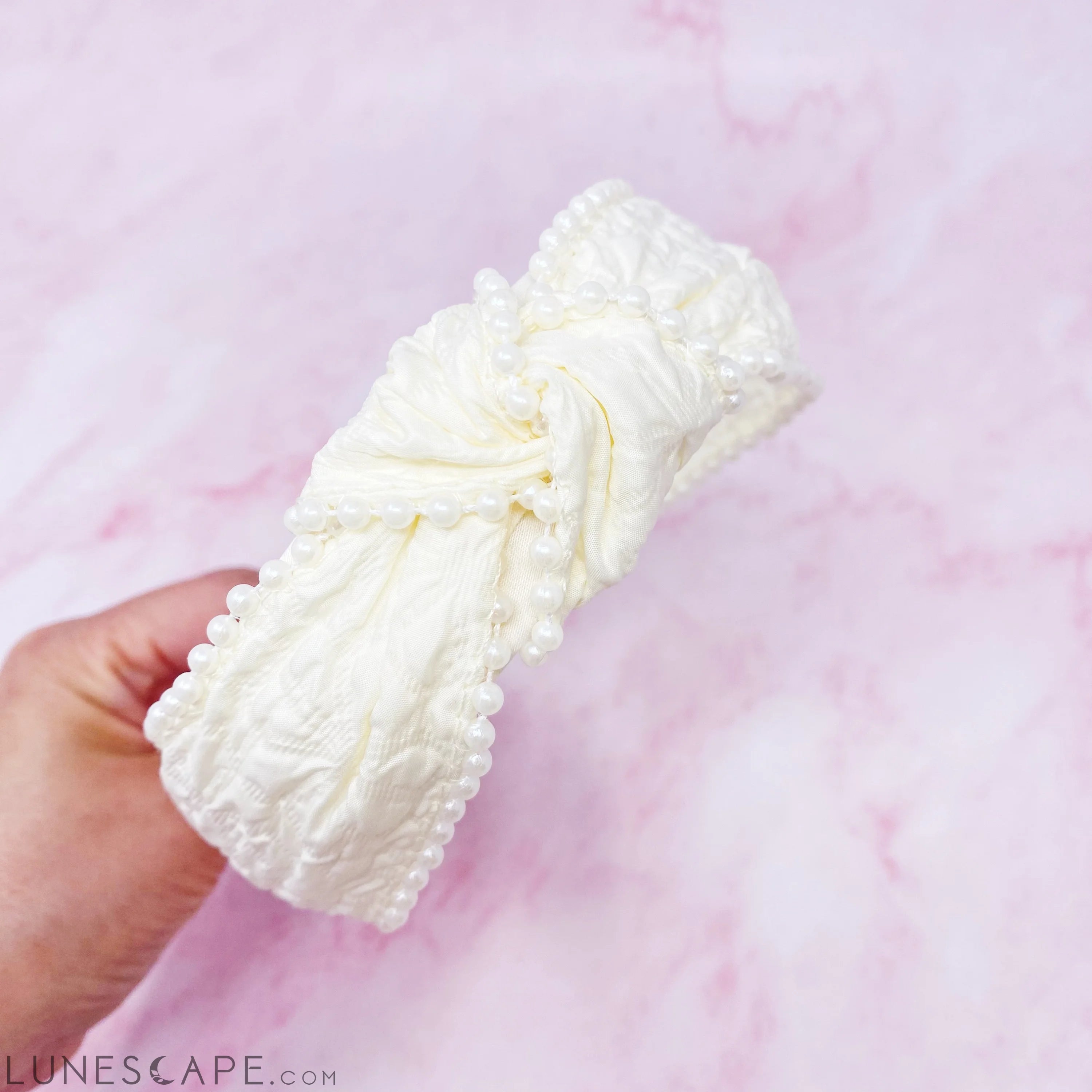 Elegant Knot Pearl Embellished Headband LUNESCAPE