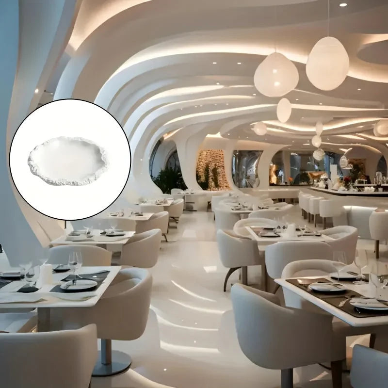 Elegant Textured Ceramic Dinner Plate  HeatResistant  LeakProof LUNESCAPE