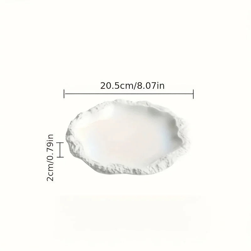 Elegant Textured Ceramic Dinner Plate  HeatResistant  LeakProof LUNESCAPE