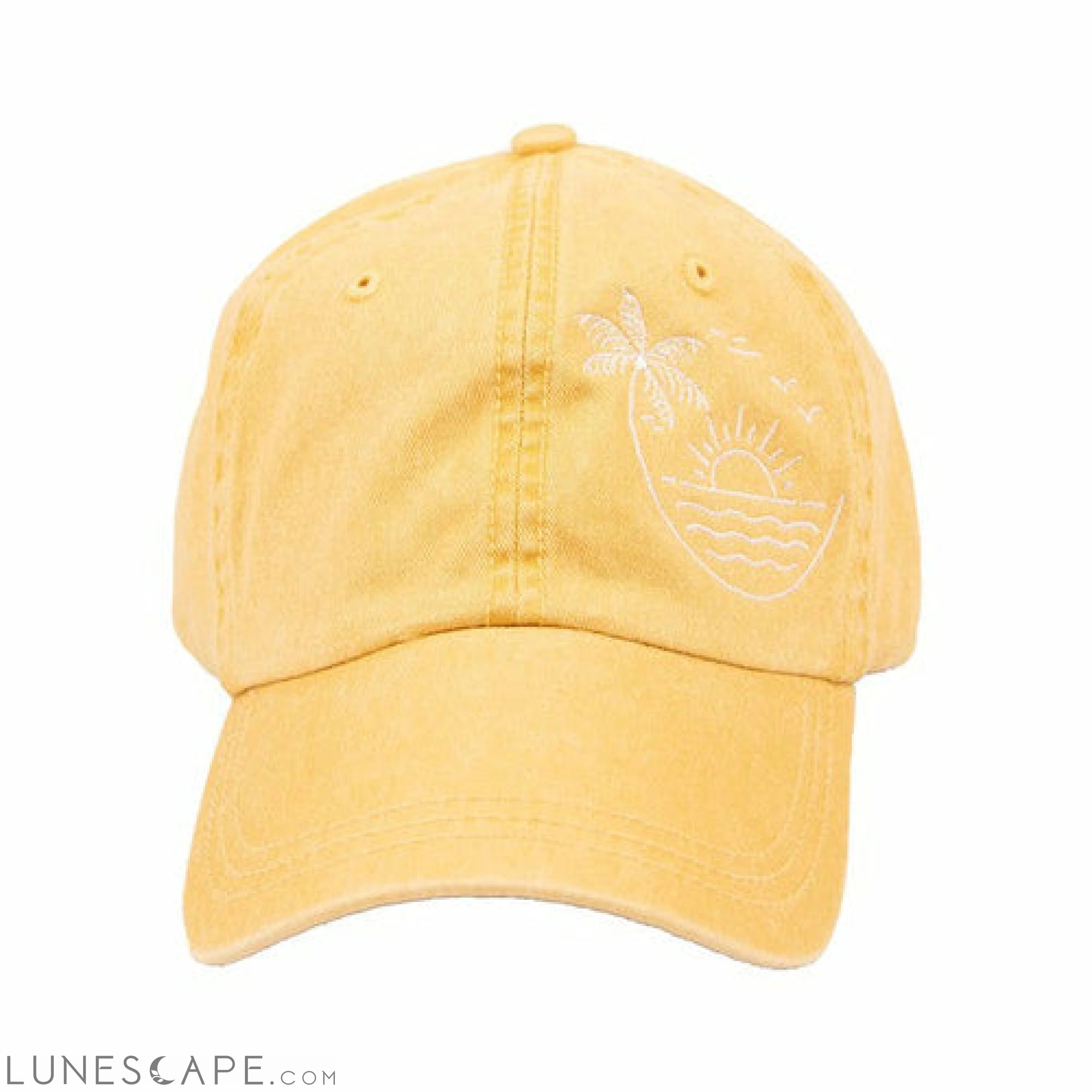 Embroidered Beach Sunset Canvas Hat LUNESCAPE