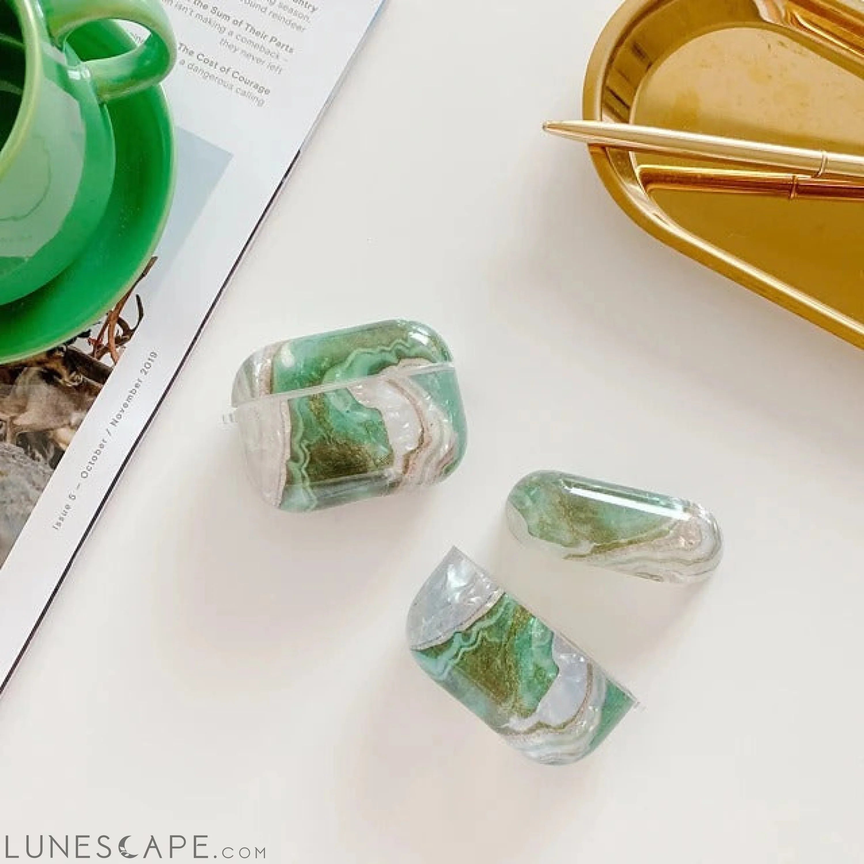 Emerald Green Shell AirPods Pro Headphone Case LUNESCAPE