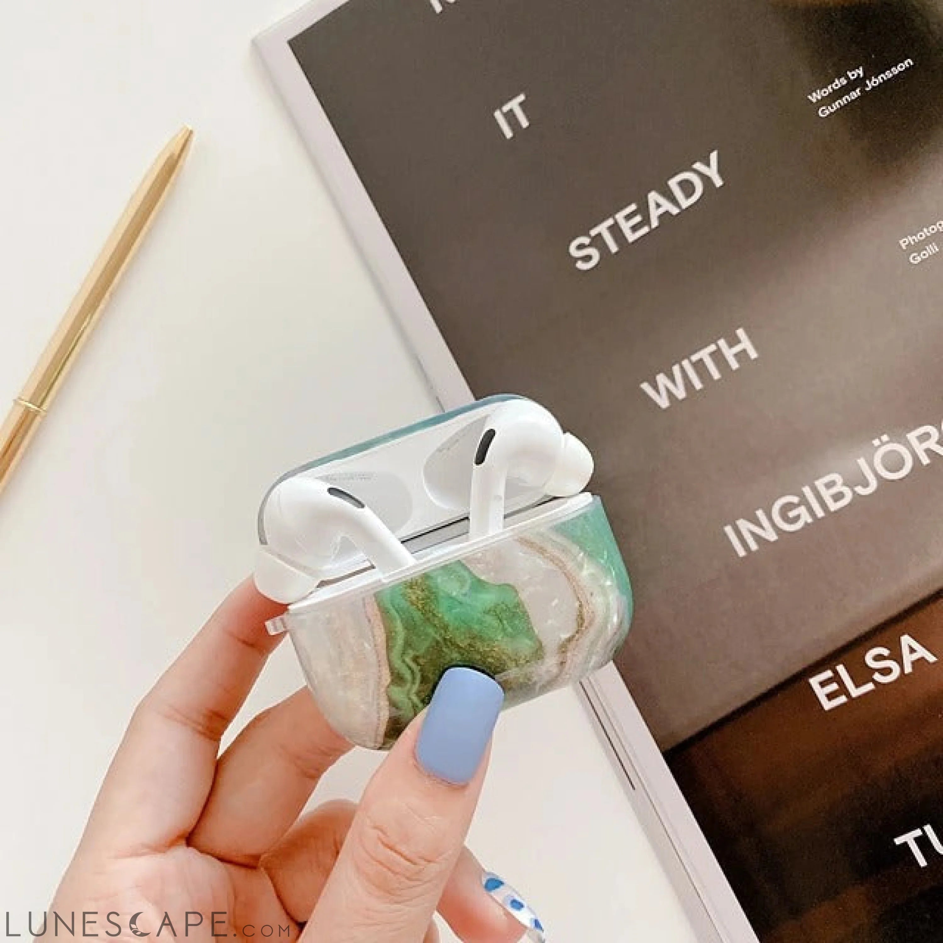 Emerald Green Shell AirPods Pro Headphone Case LUNESCAPE