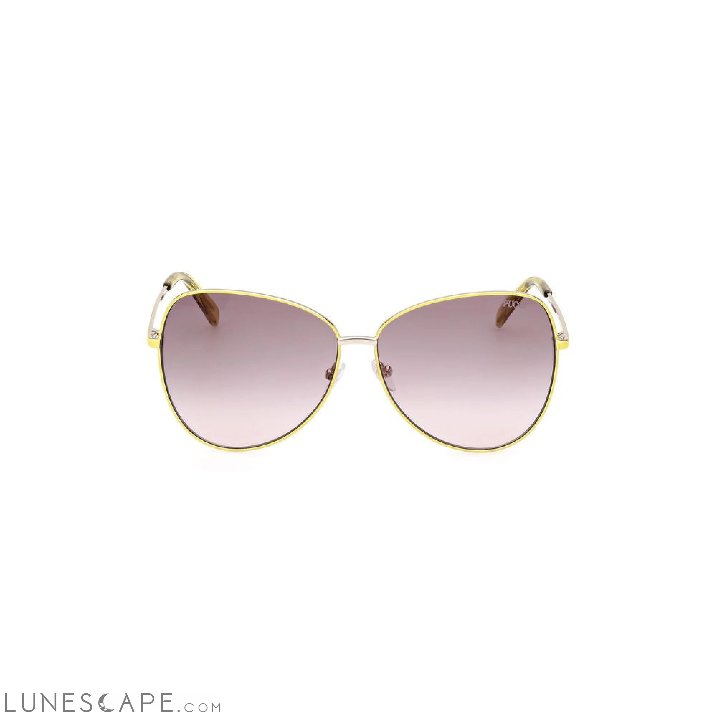 Emilio Pucci Yellow Metal Sunglasses LUNESCAPE