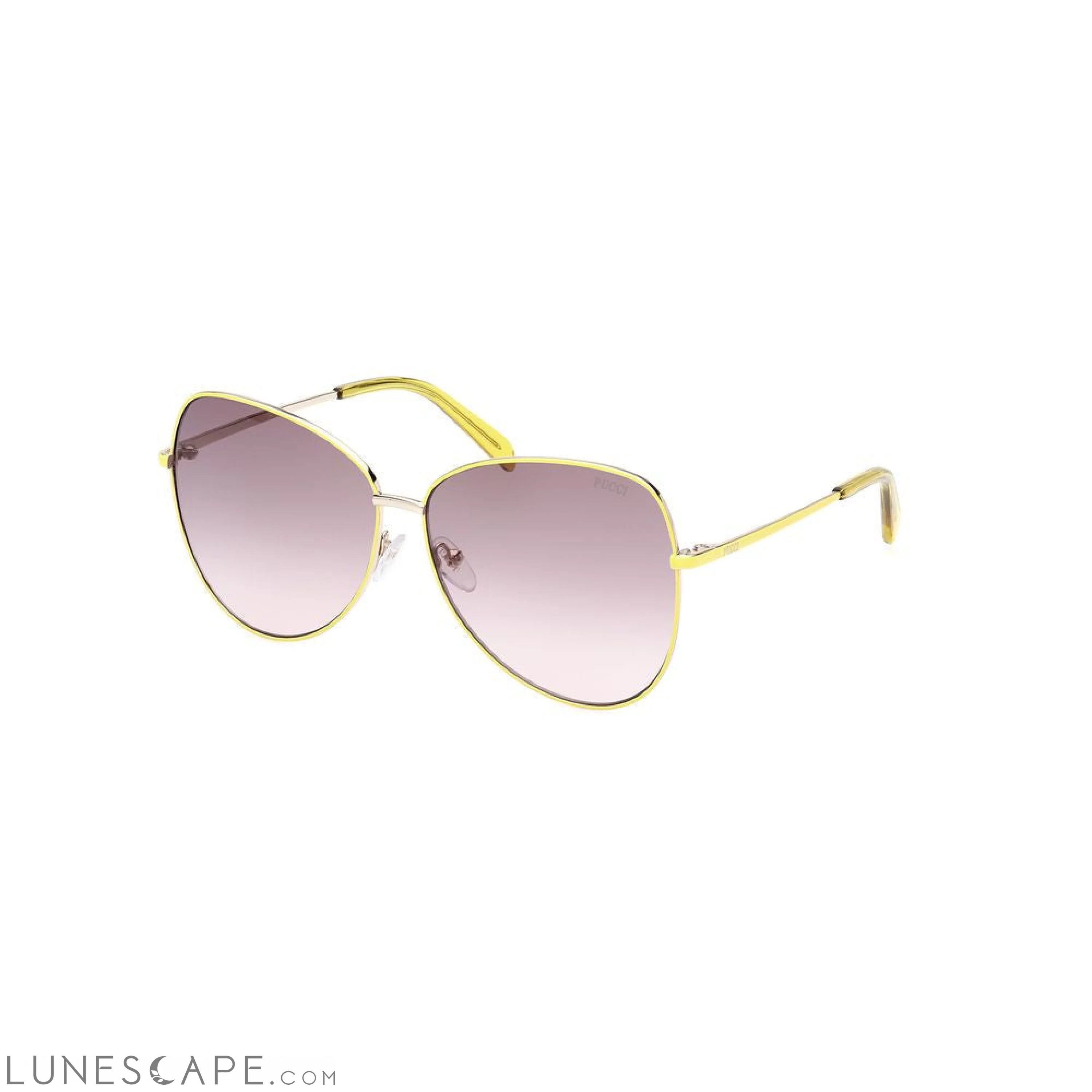 Emilio Pucci Yellow Metal Sunglasses LUNESCAPE