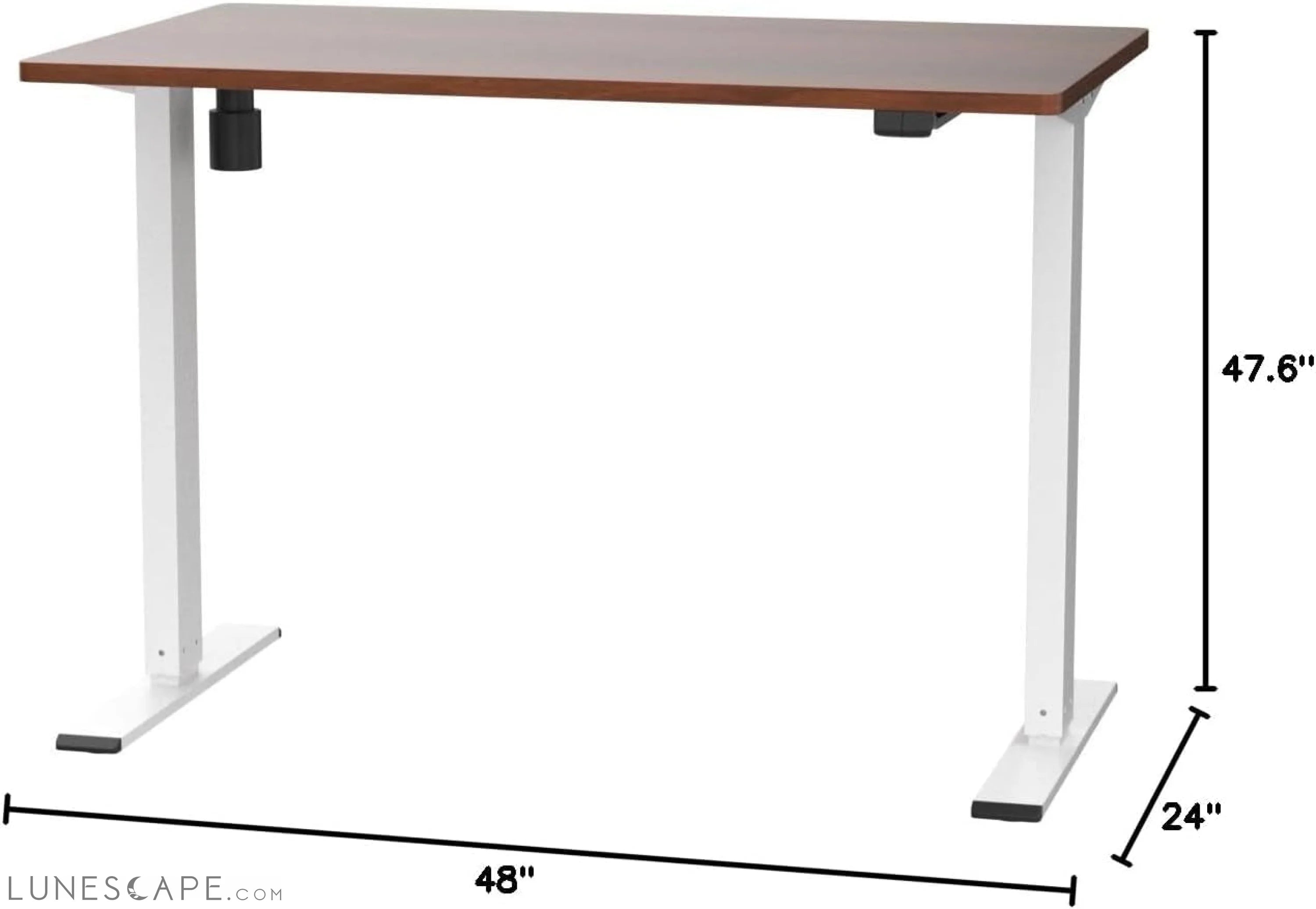 EN1 One Piece Standing Desk 48 X 24 Inch Desktop Electric Adjustable LUNESCAPE