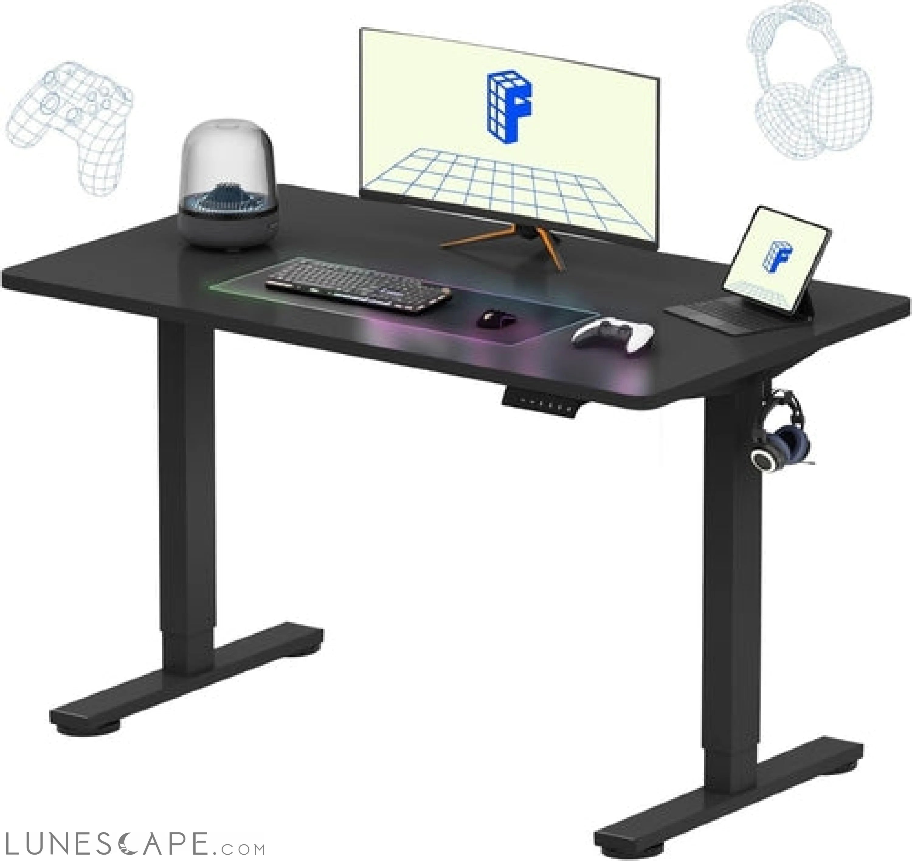 EN1 One Piece Standing Desk 48 X 24 Inches Electric Stand up Desk LUNESCAPE