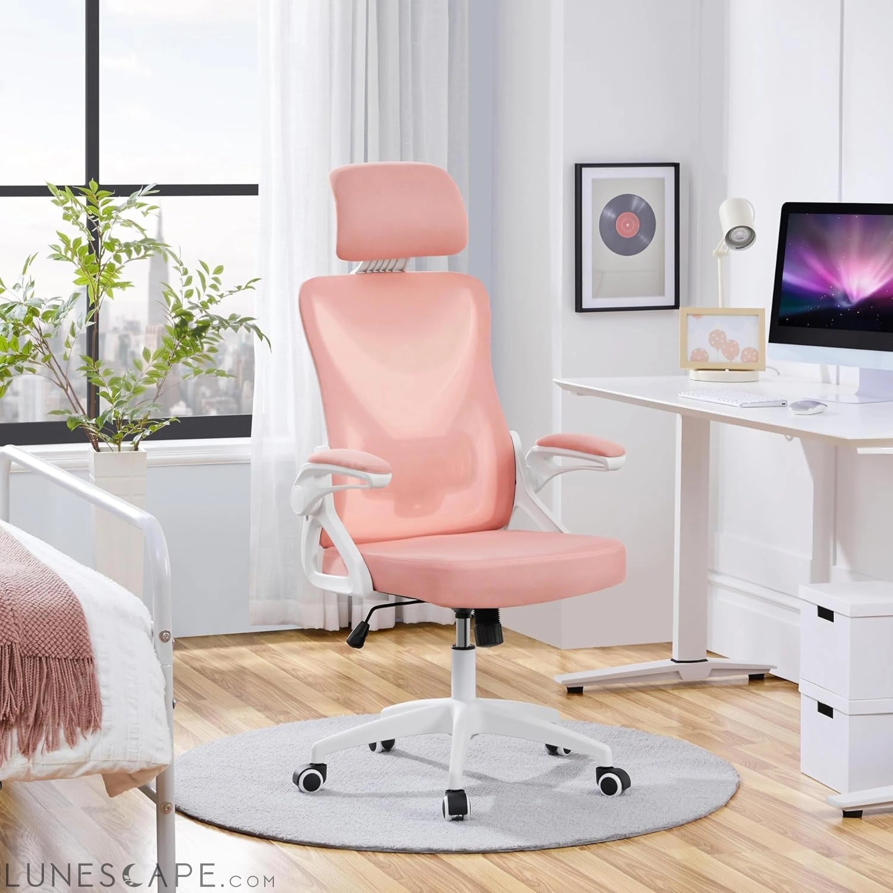 Ergonomic Office Chair, High Back Mesh Desk Chair with Flip-Up LUNESCAPE
