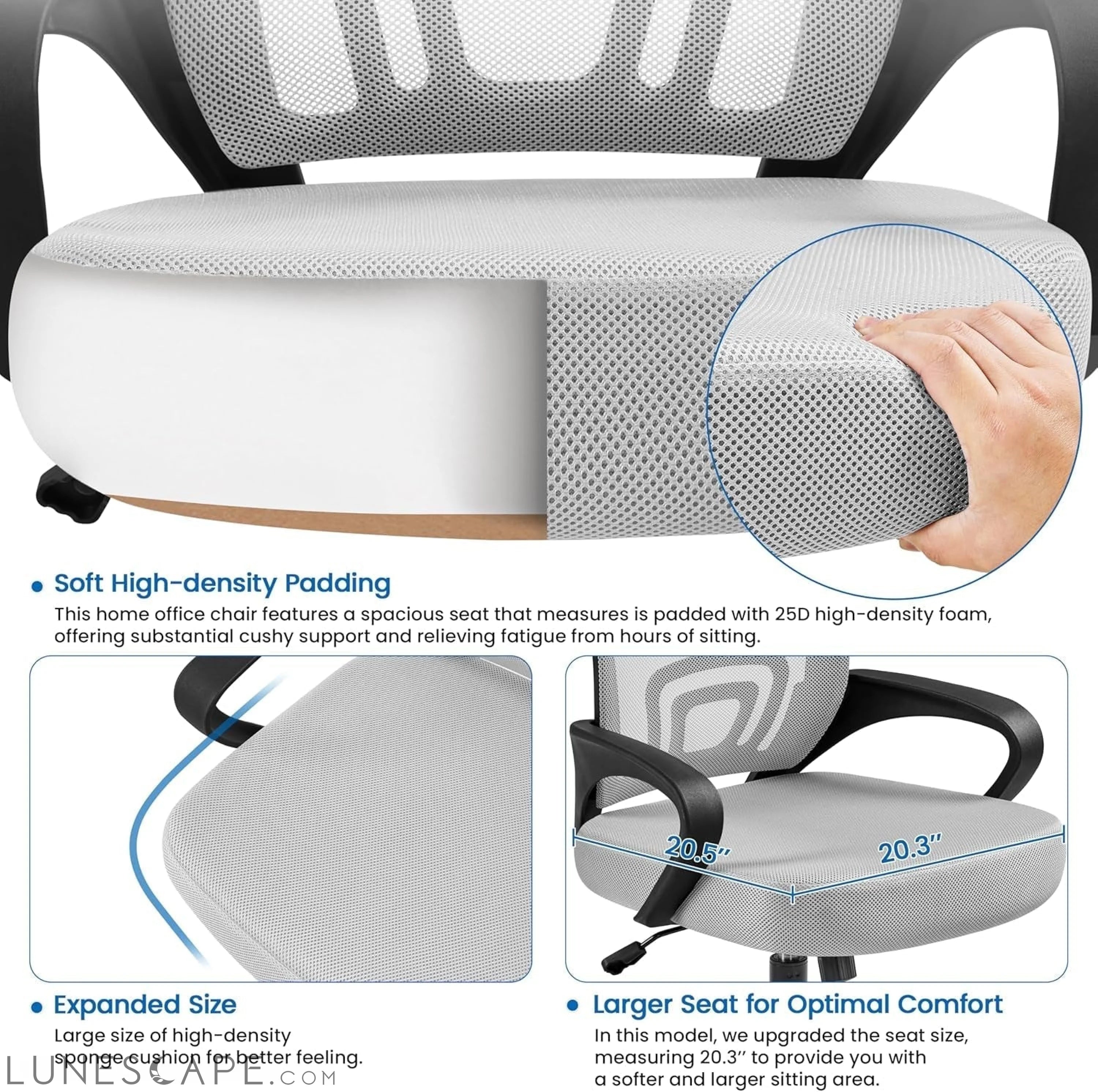 Ergonomic Office Chair Mid Back Computer Chair Mesh Desk Chair with LUNESCAPE