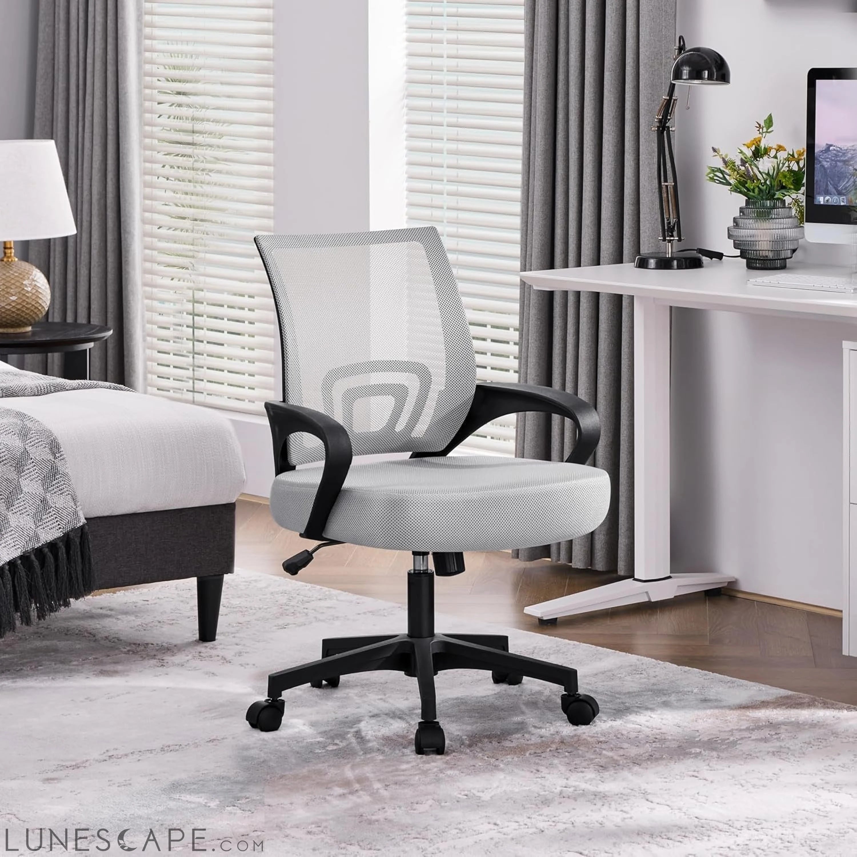 Ergonomic Office Chair Mid Back Computer Chair Mesh Desk Chair with LUNESCAPE