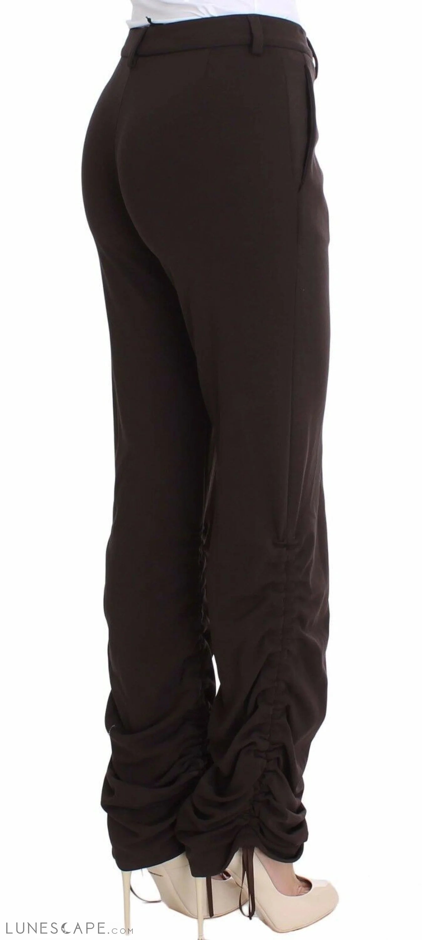 Ermanno Scervino Chic Brown Casual Trousers for Sophisticated Style LUNESCAPE