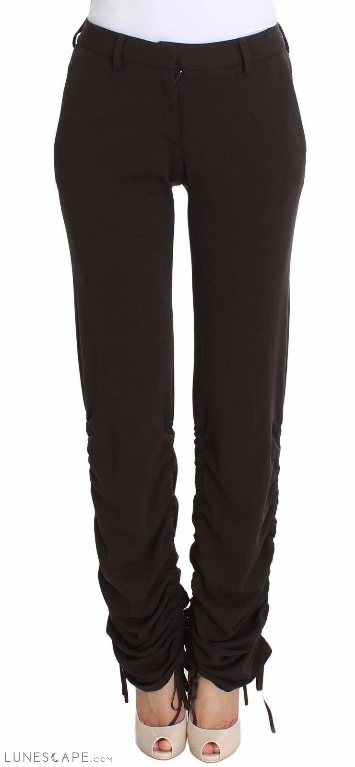 Ermanno Scervino Chic Brown Casual Trousers for Sophisticated Style LUNESCAPE