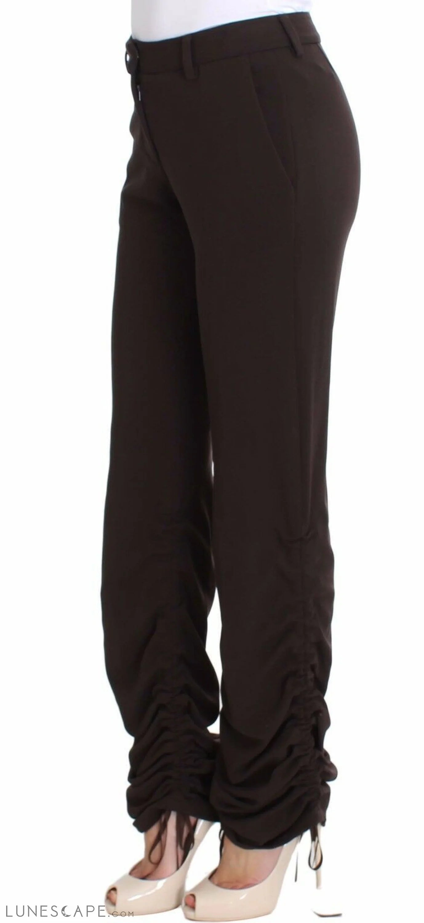 Ermanno Scervino Chic Brown Casual Trousers for Sophisticated Style LUNESCAPE