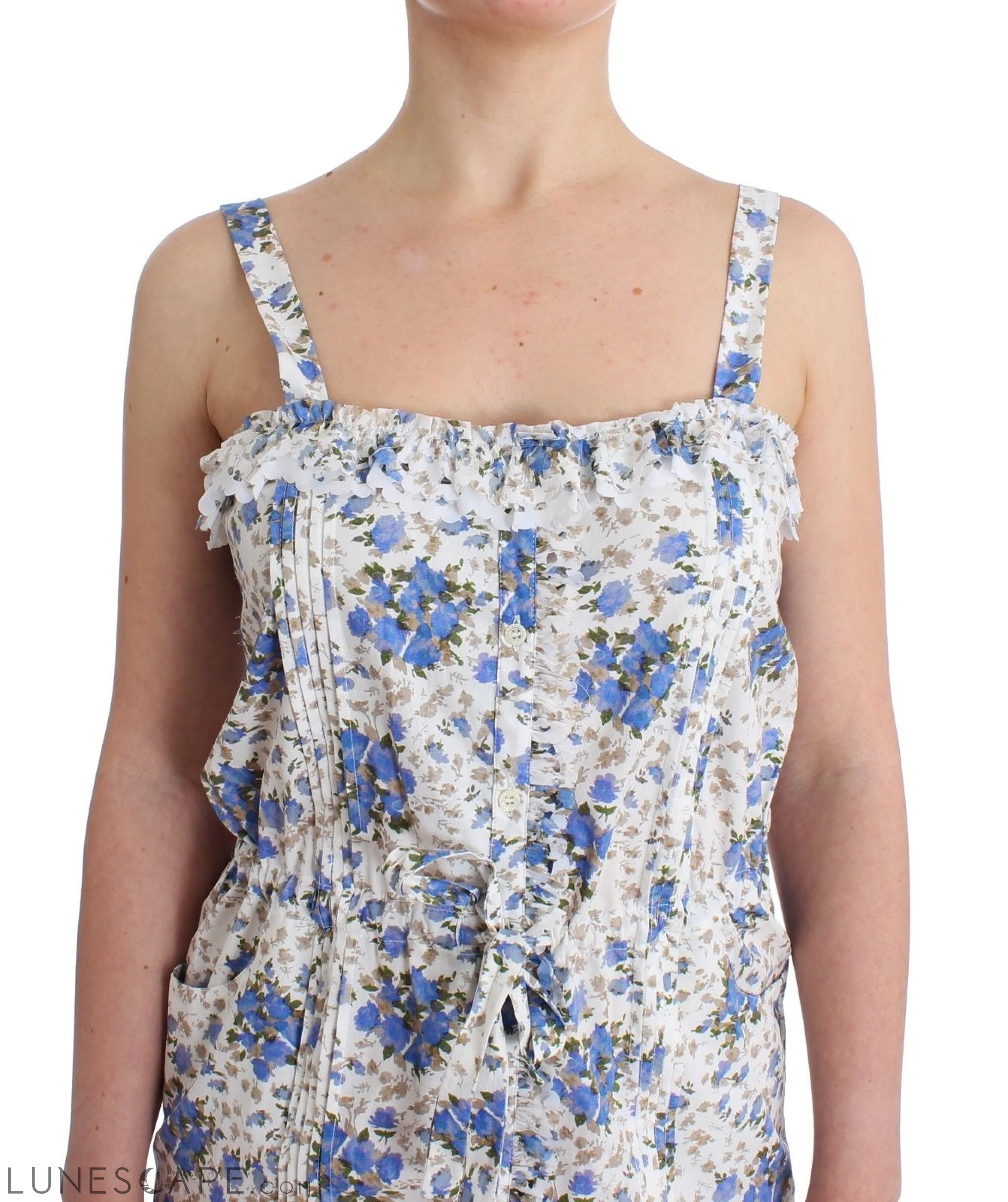 Ermanno Scervino Elegant Floral Sundress for Seaside Soirees LUNESCAPE