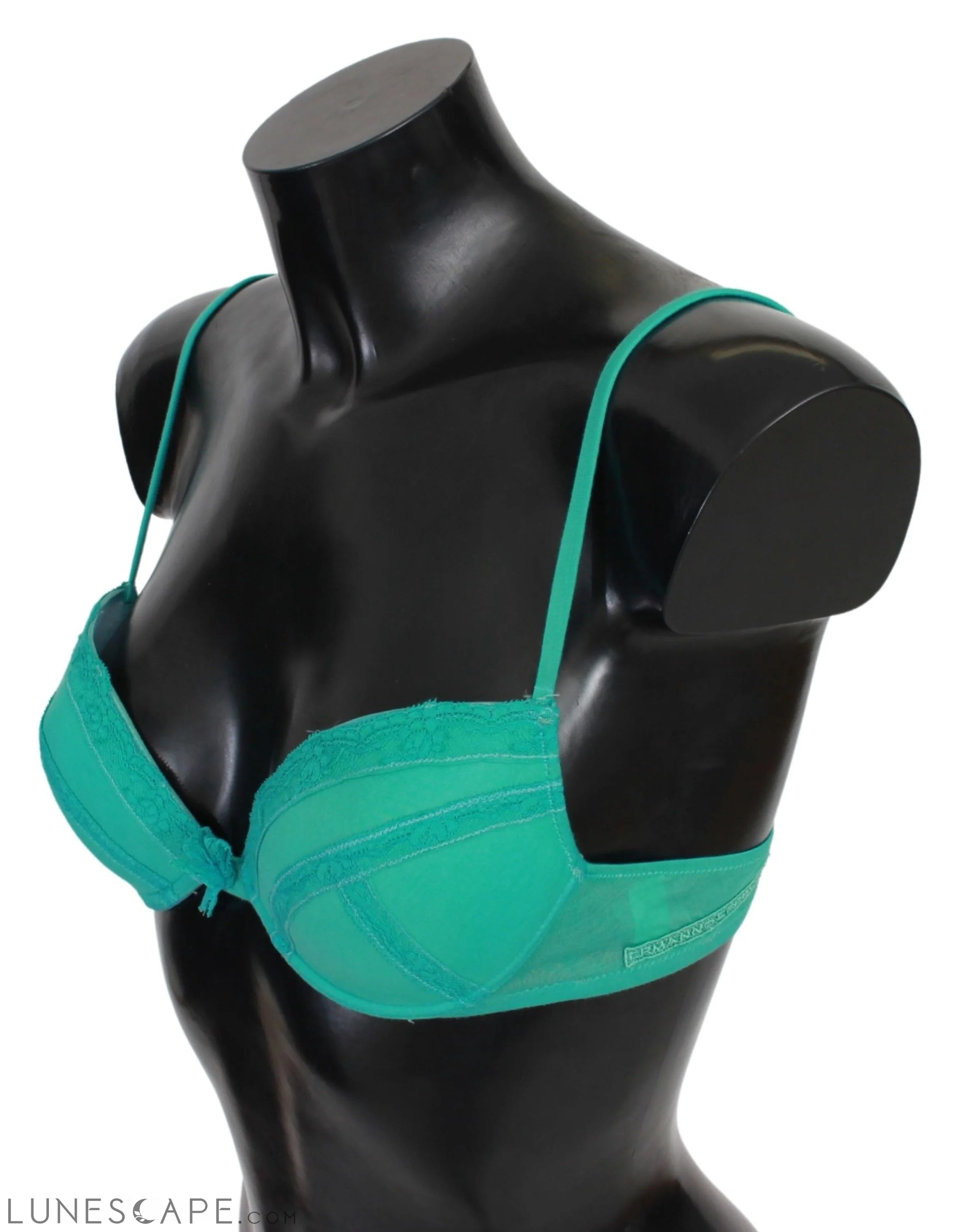 Ermanno Scervino Luxurious Green Cotton Push Up Bra LUNESCAPE