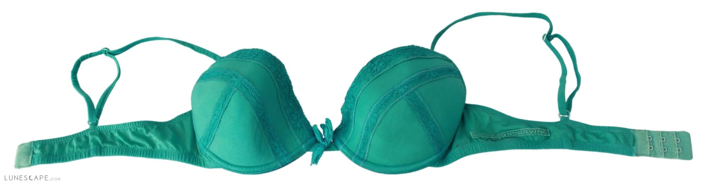 Ermanno Scervino Luxurious Green Cotton Push Up Bra LUNESCAPE