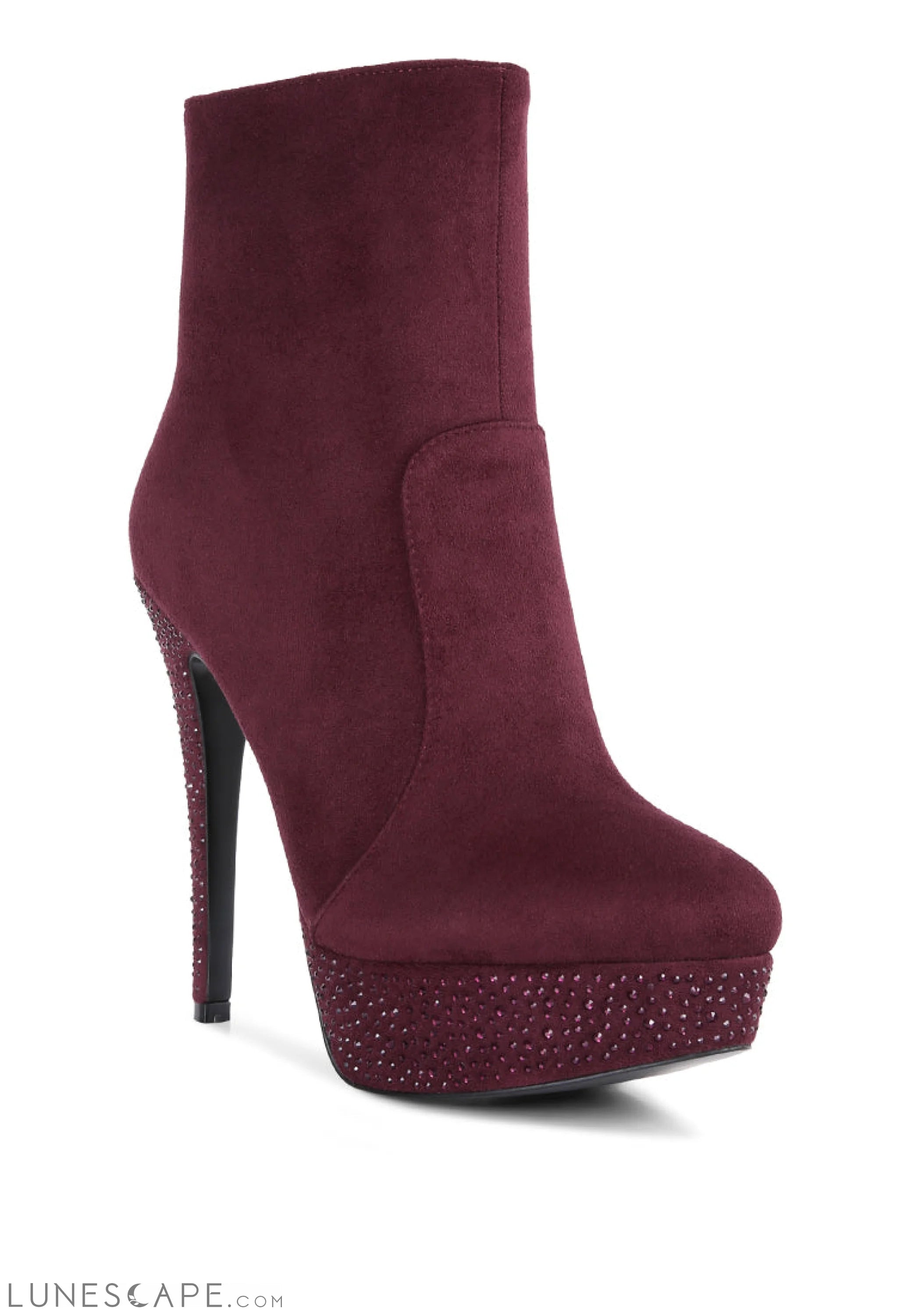 Espiree Microfiber High Heeled Ankle Boots LUNESCAPE