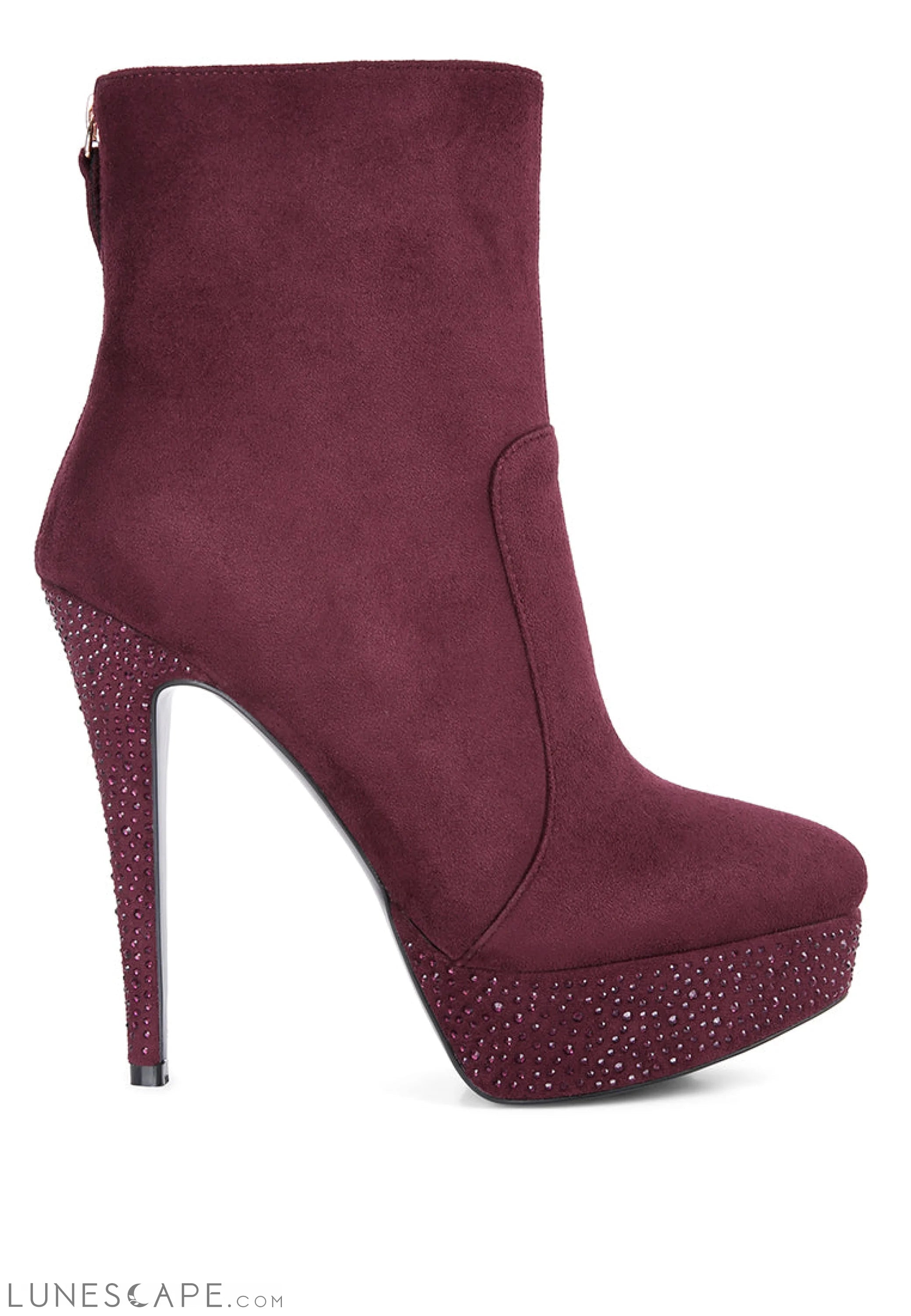 Espiree Microfiber High Heeled Ankle Boots LUNESCAPE
